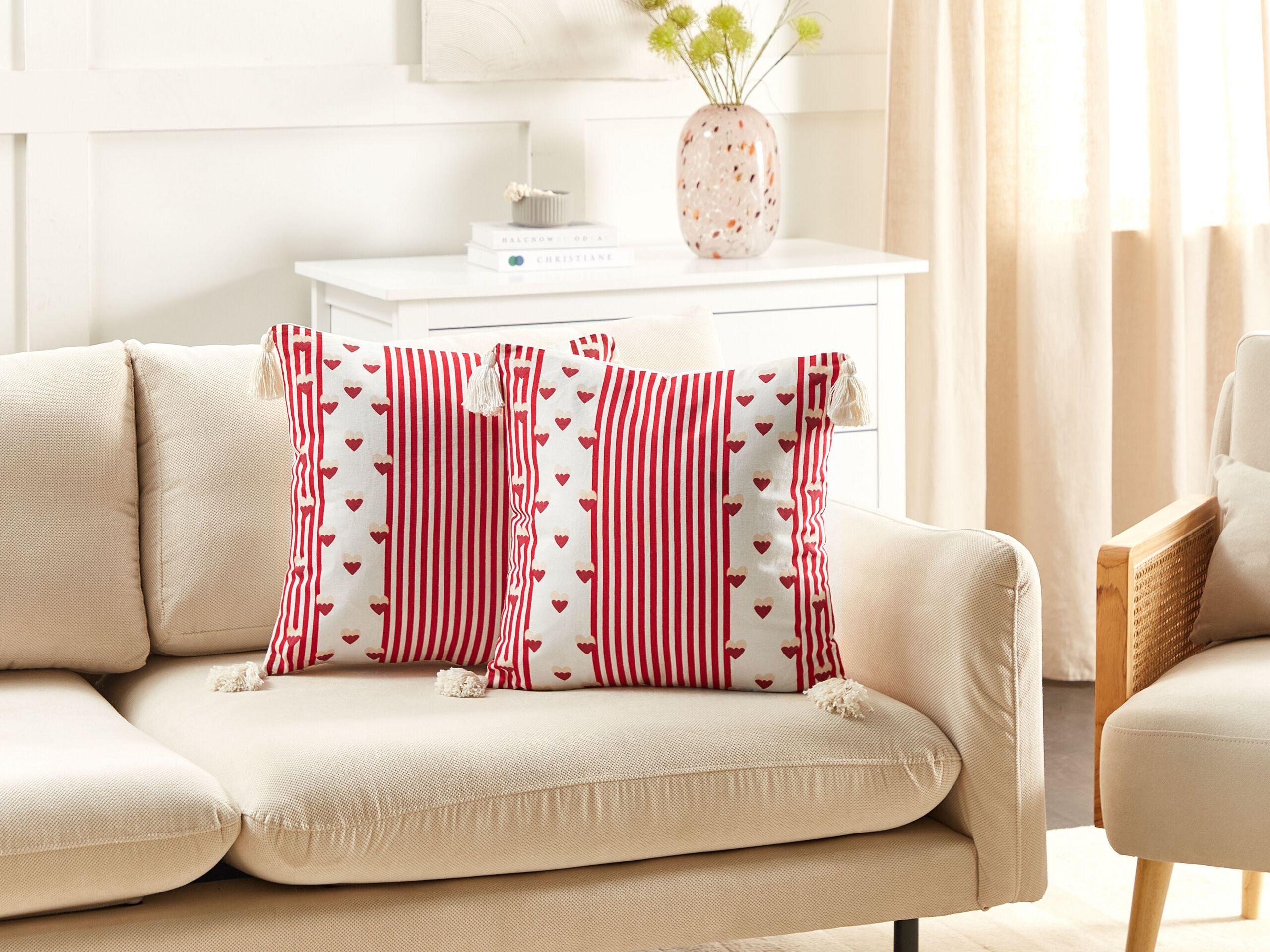 Beliani Dekokissen 2er Set aus Baumwolle Modern BANKSIA