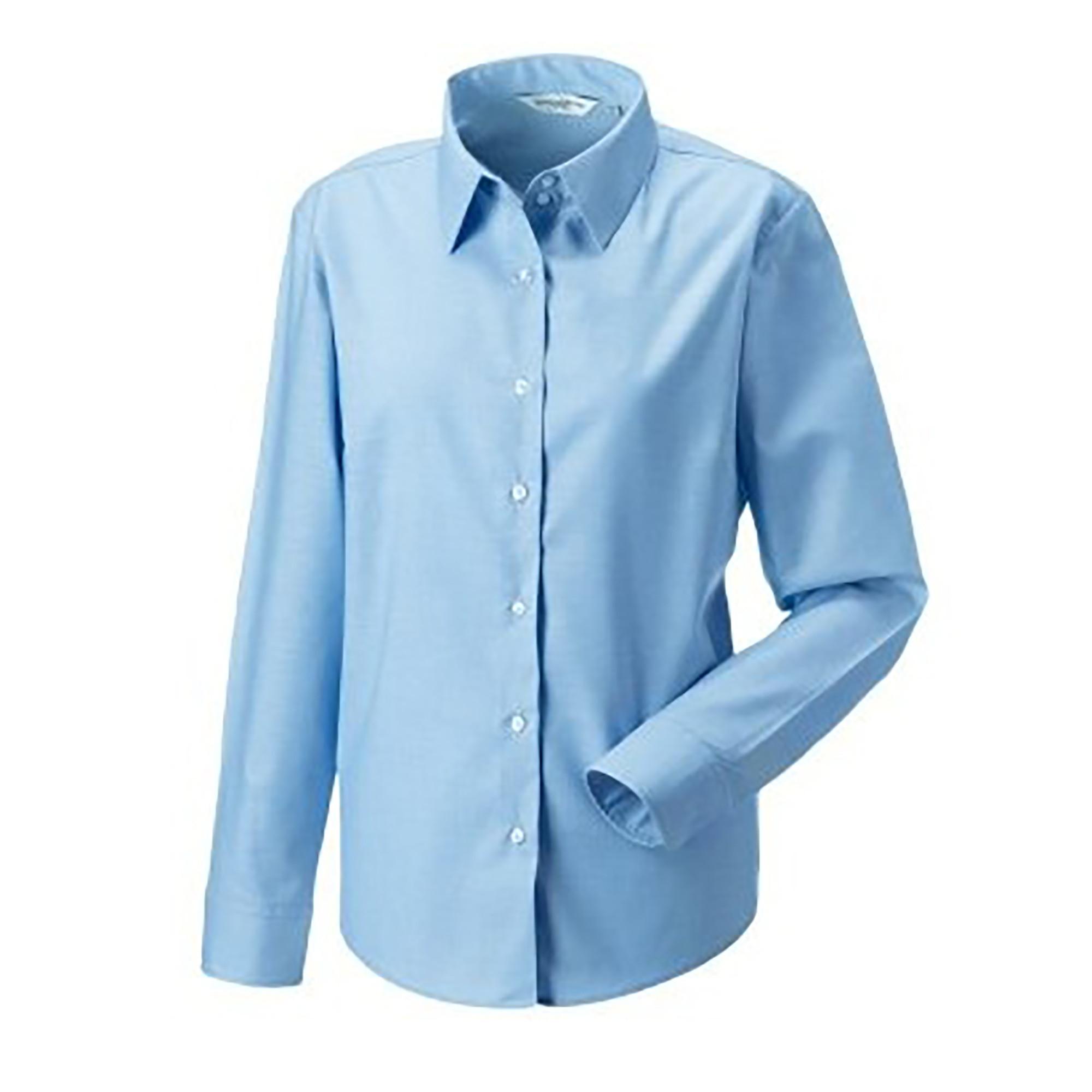 Russell Easy Care Oxford Langarmbluse