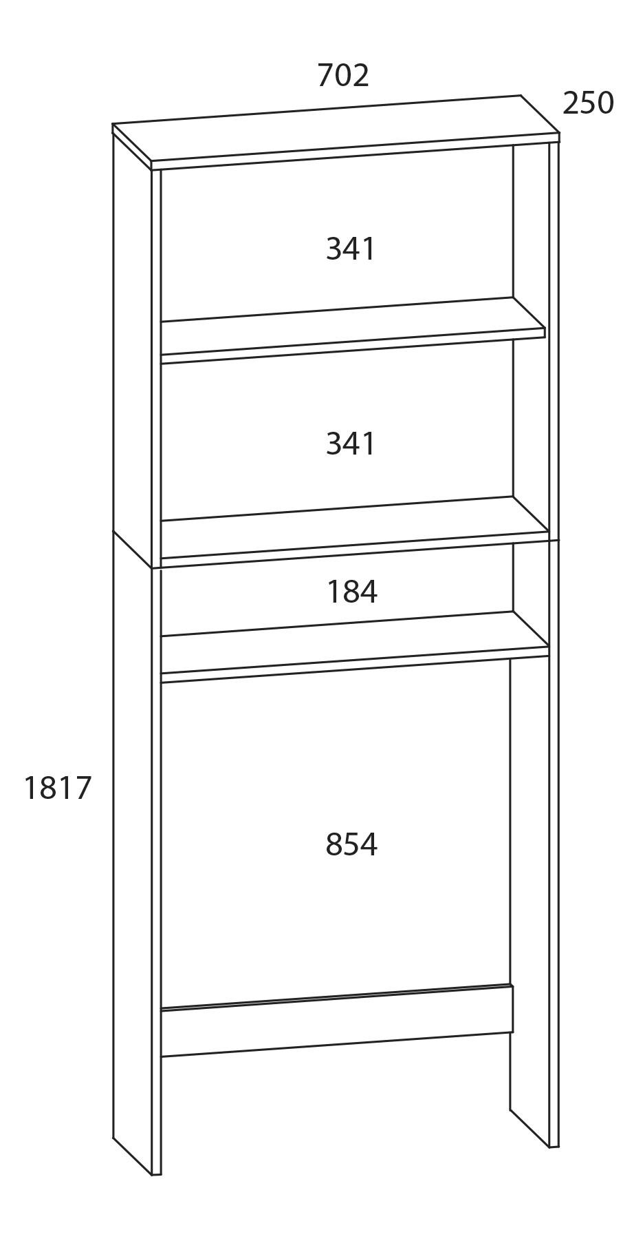 VCM Holz Überbauschrank Waschmaschine Überbau Schrank Waschmaschinenschrank Lona