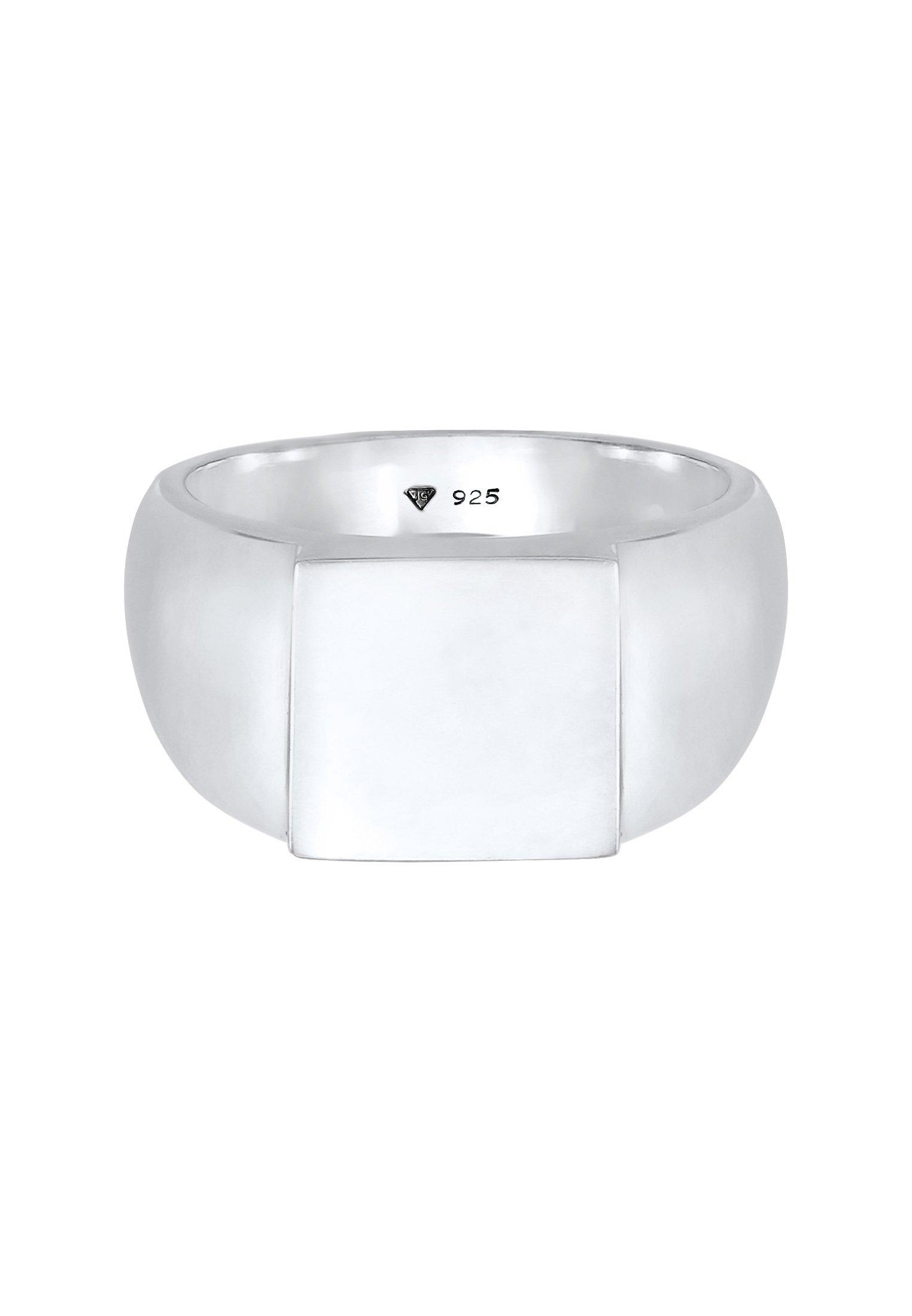 Kuzzoi Ring Siegelring Rechteckig Glanz 925 Silber