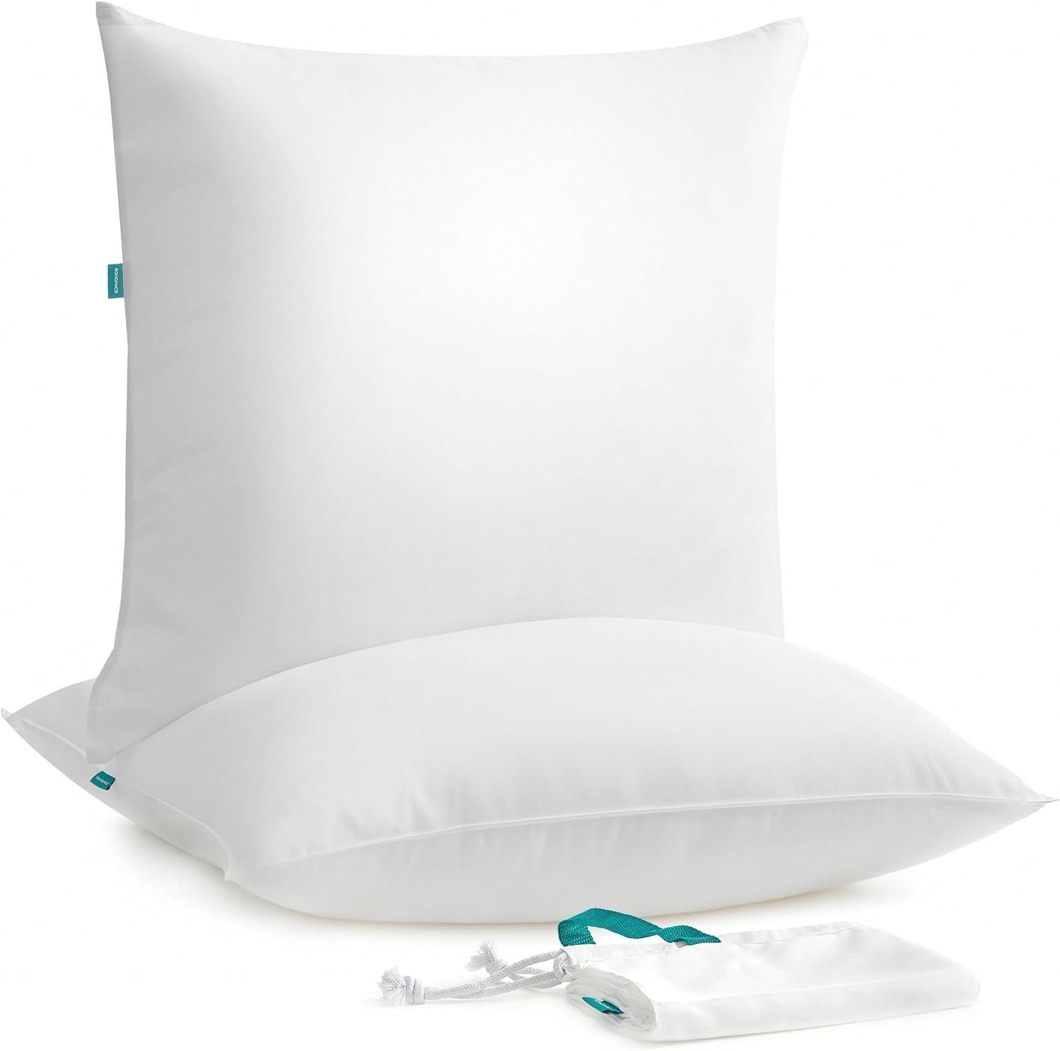 Pricenet Flauschige und feste Polyesterkissen mit Aufbewahrungsbeuteln – 2er-Pack