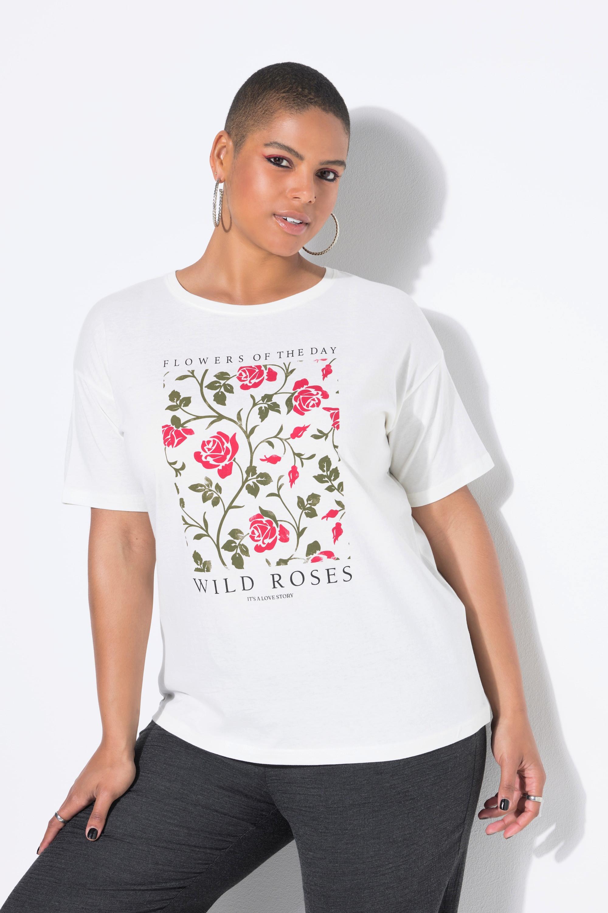 Studio Untold Oversized Halbarm T-Shirt mit Blumenprint