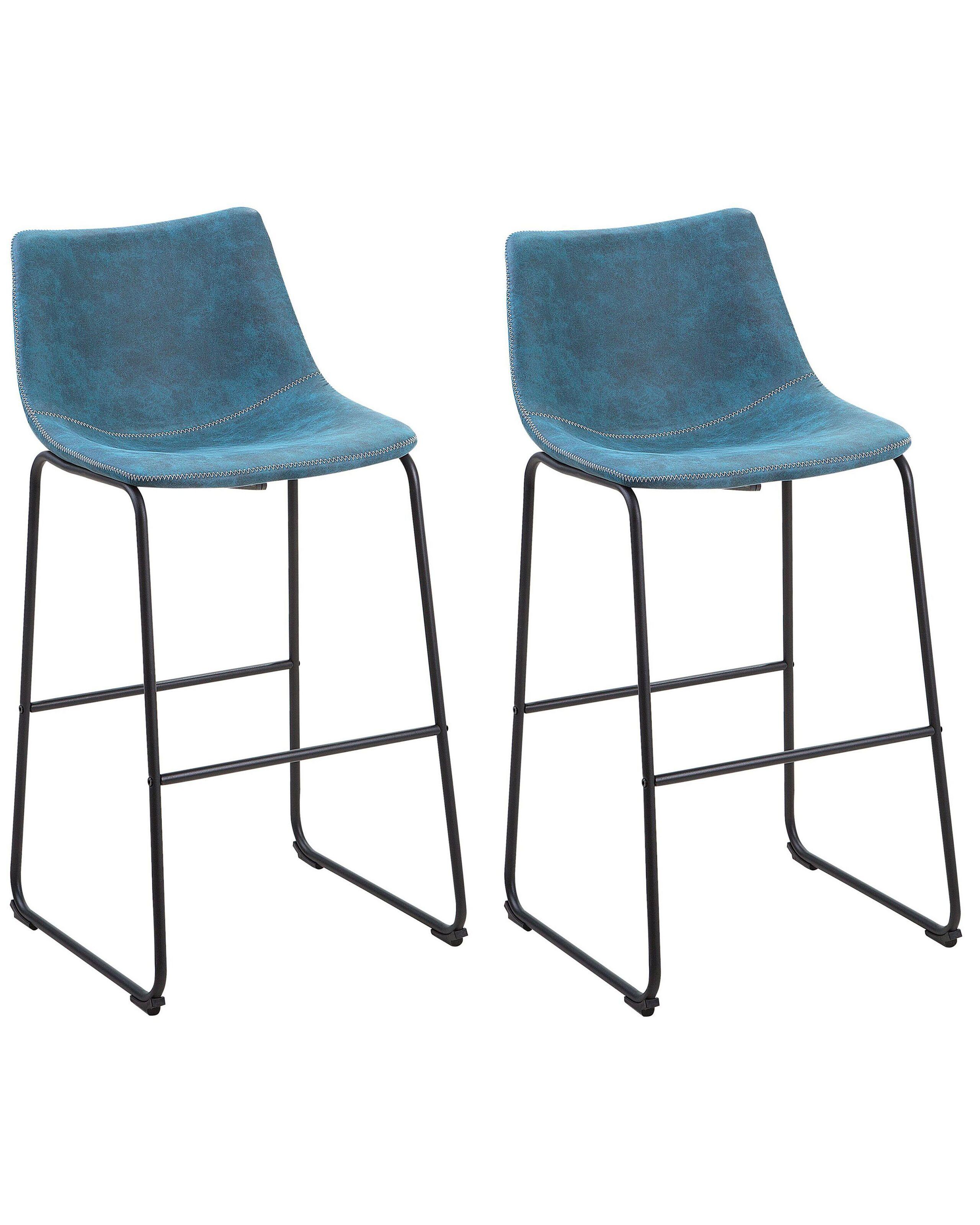 Beliani Set mit 2 Barstühlen aus Polyester Modern FRANKS