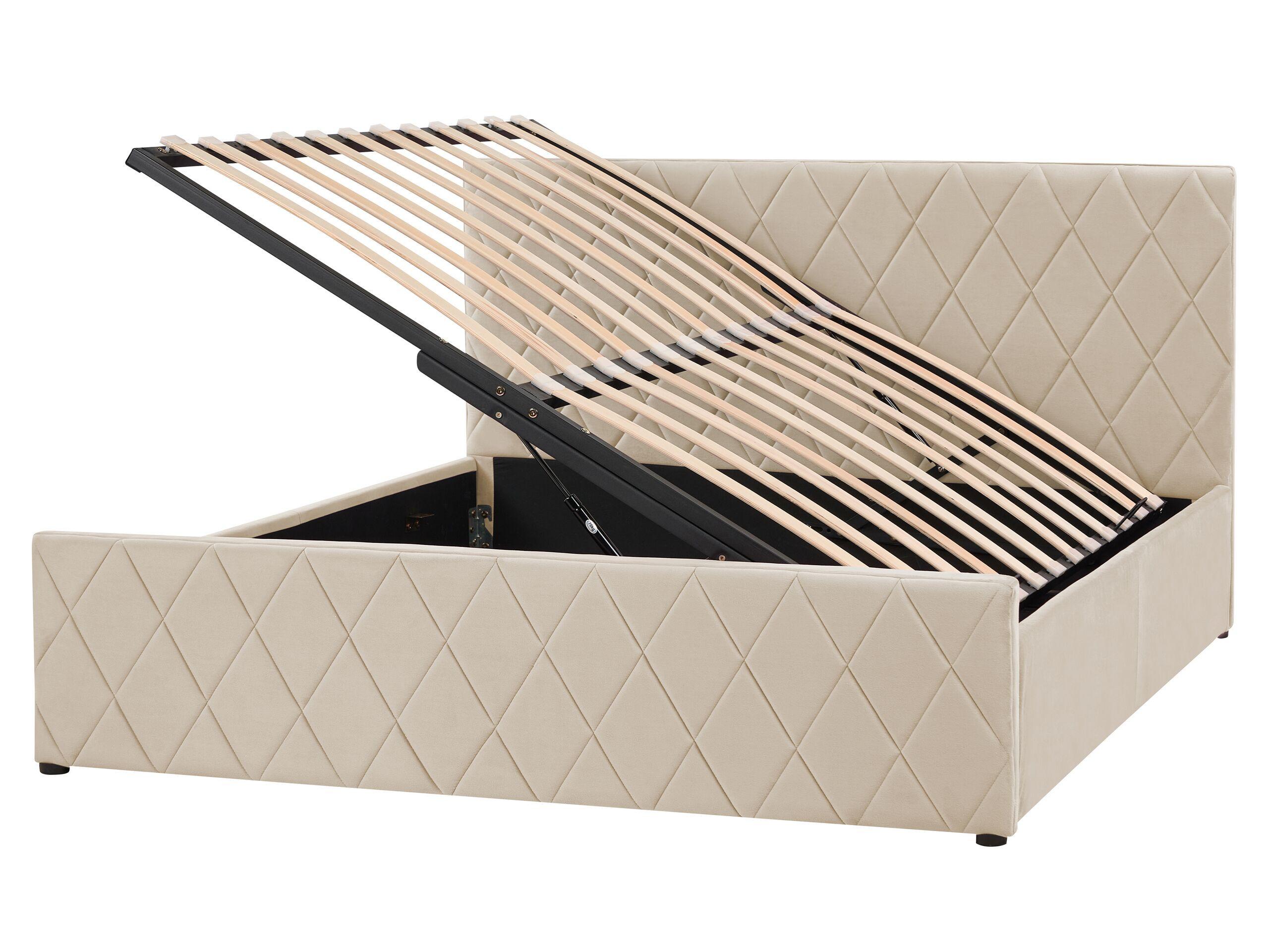 Beliani Bett mit Lattenrost aus Samtstoff Modern ROCHEFORT