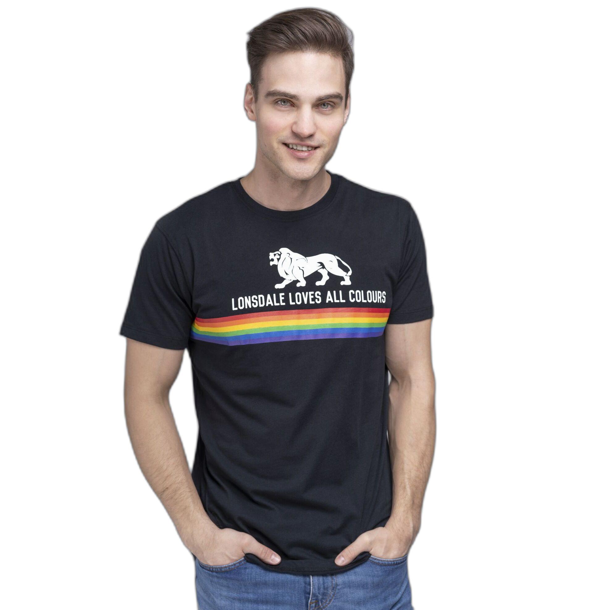 LONSDALE Nelson T-Shirt mit Regenbogen-Print