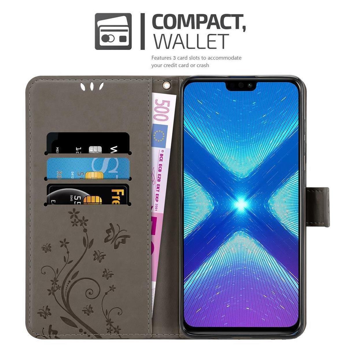 Cadorabo Hülle für Honor 8X Blumen Design Magnetverschluss