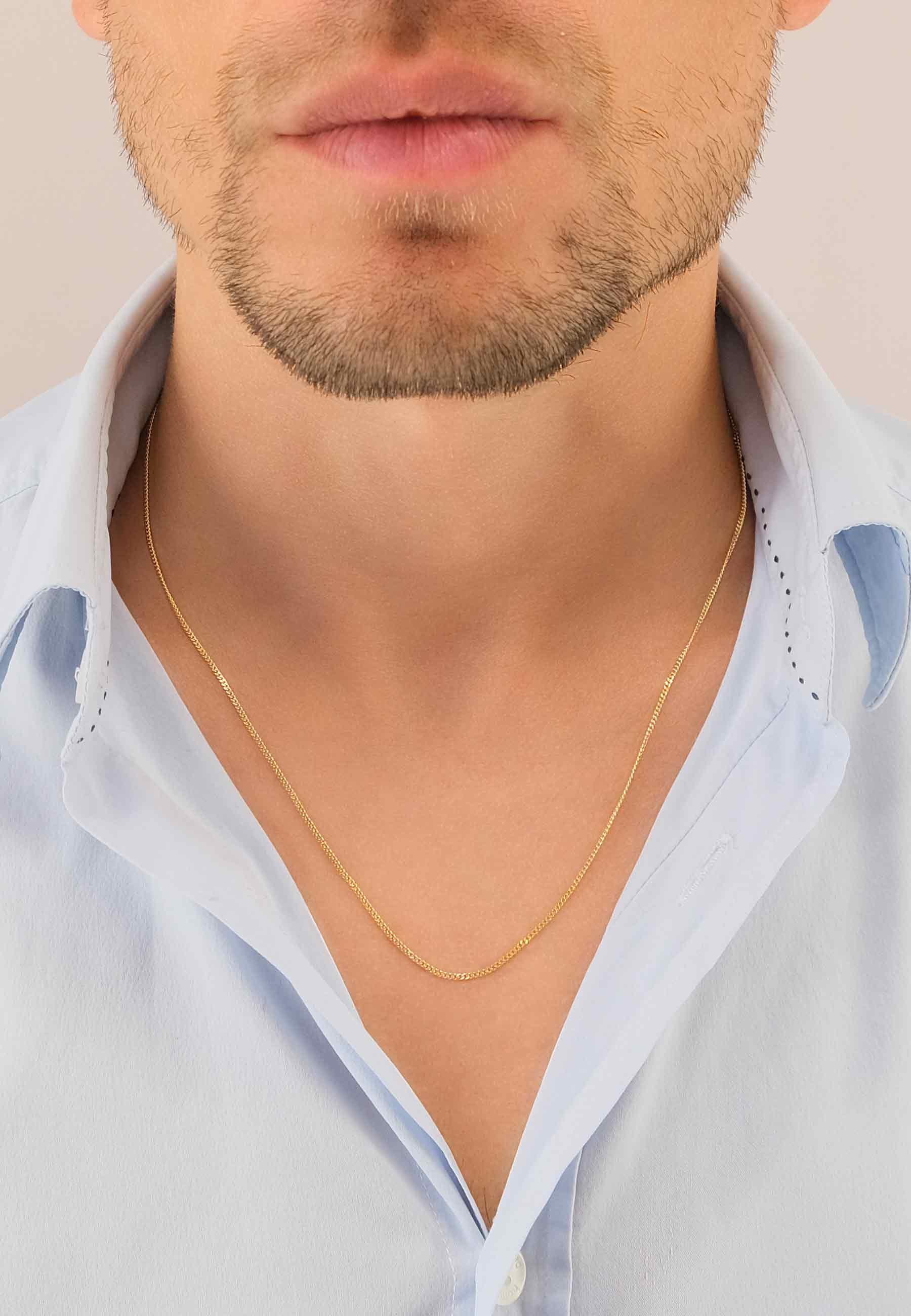 MUAU Schmuck Collier Panzer Gelbgold 750, 1.4mm, 60cm