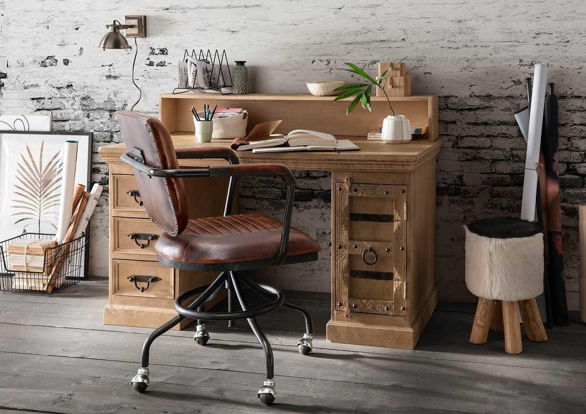 mutoni Schreibtisch Zoprax Mangoholz natur 132