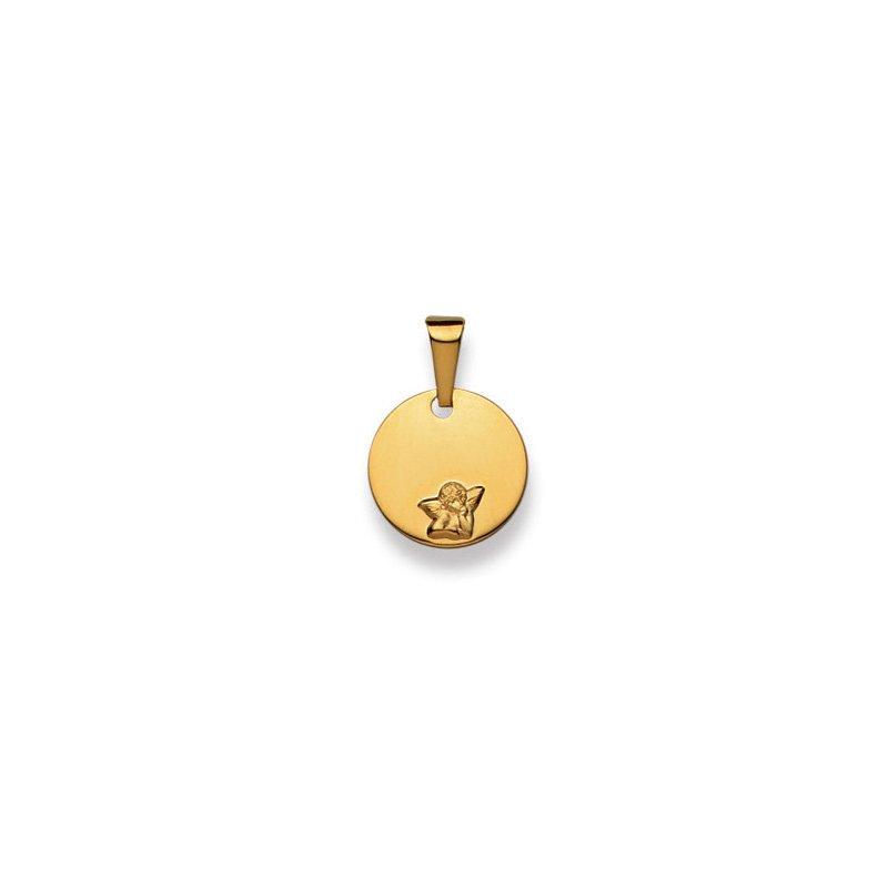 MUAU Schmuck Anhänger Engel Gelbgold 750, 18x12mm
