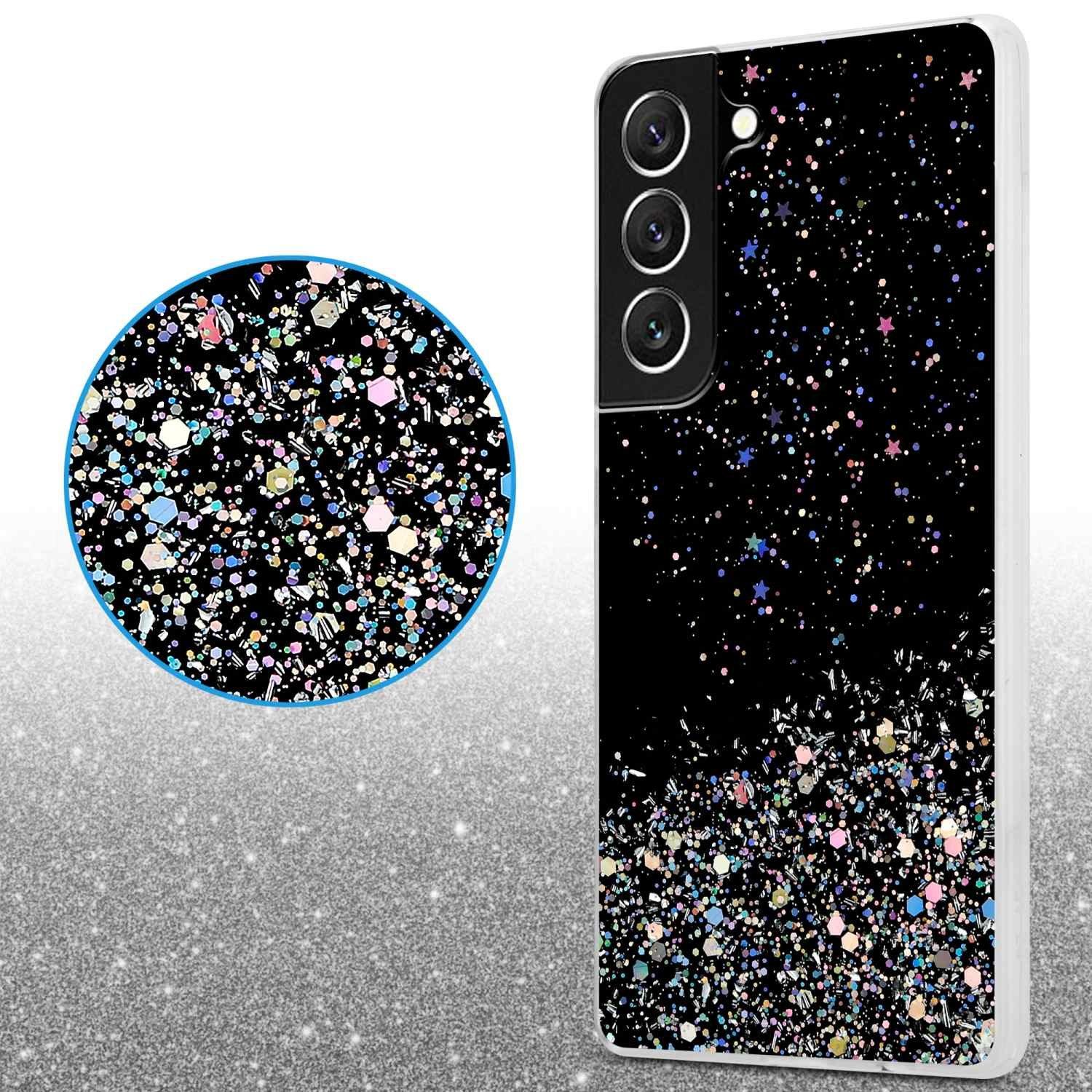 Cadorabo Hülle für Samsung Galaxy S22 TPU Silikon mit funkelnden Glitter