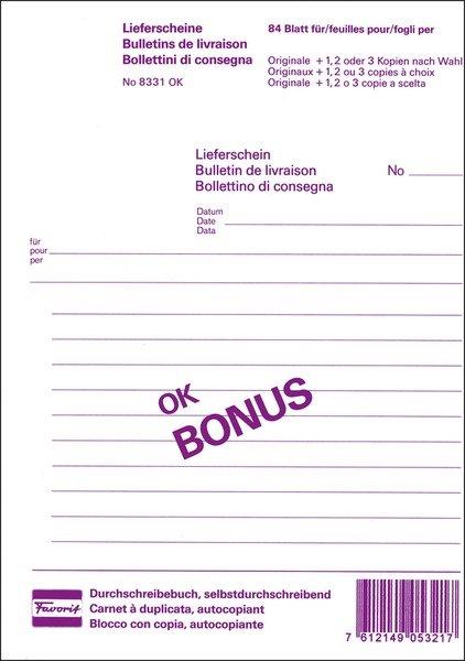 Favorit FAVORIT Lieferscheine D/FI A5 8331OK weiss 84 Blatt