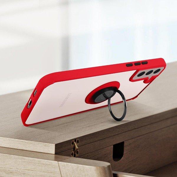 Avizar Ring-Hülle für Samsung S22 Plus Rot