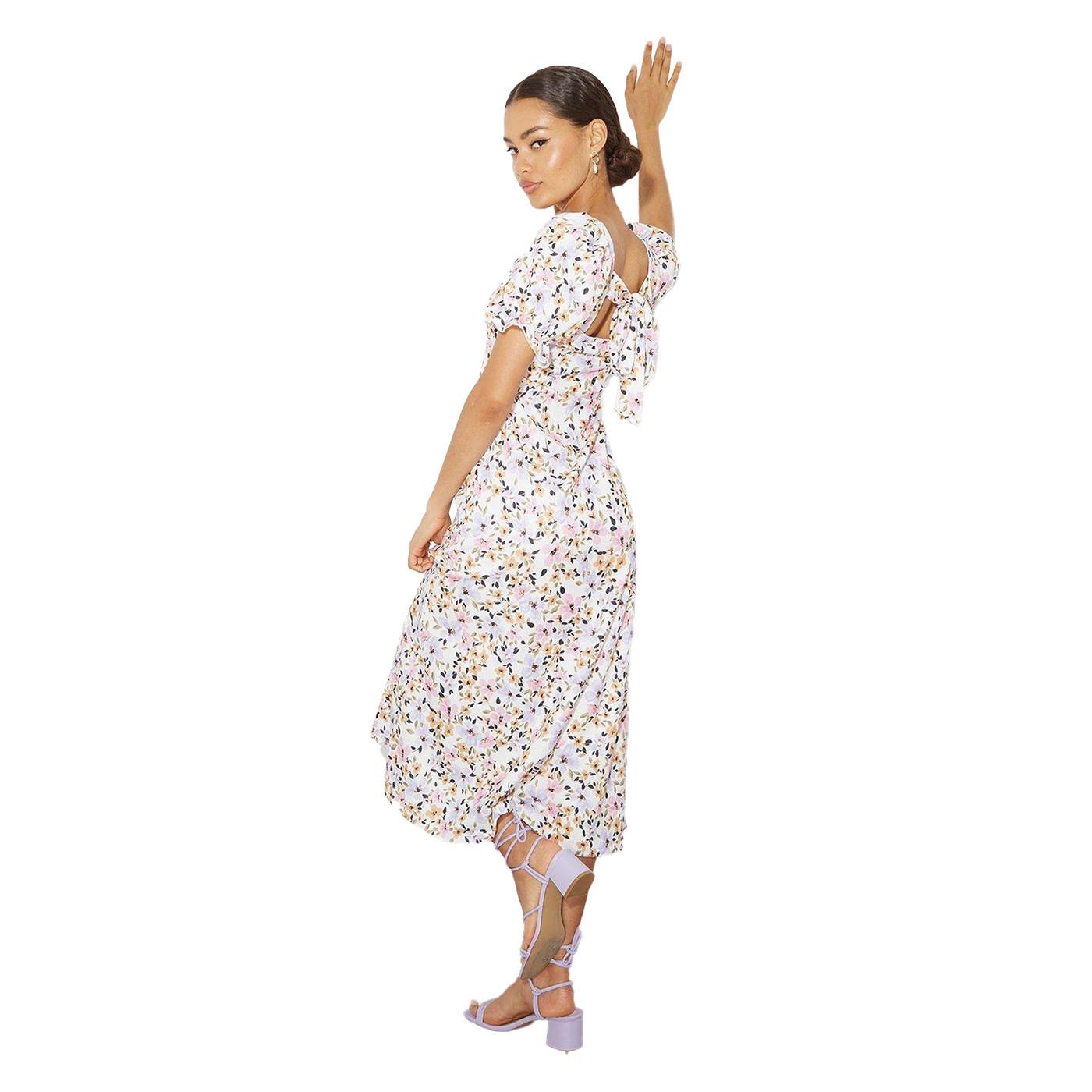 Dorothy Perkins Midikleid Herzausschnitt Puffärmel Floral