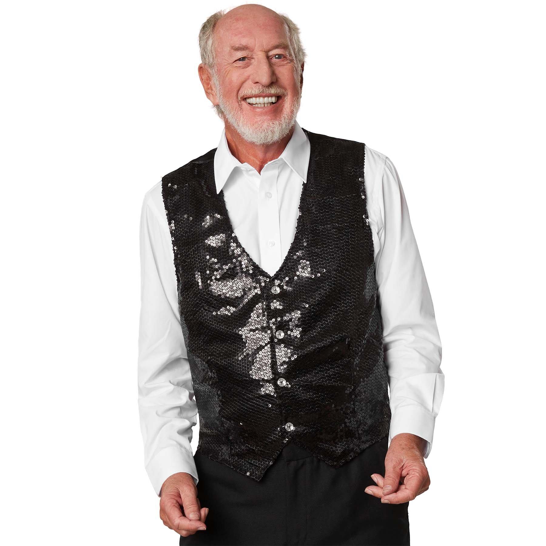 Tectake Pailletten-Weste Herren