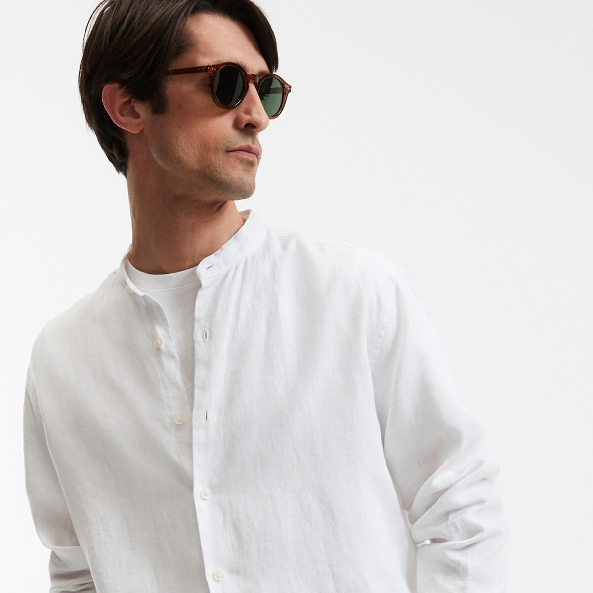La Redoute Collections Signature Gerades Leinenhemd mit Stehkragen