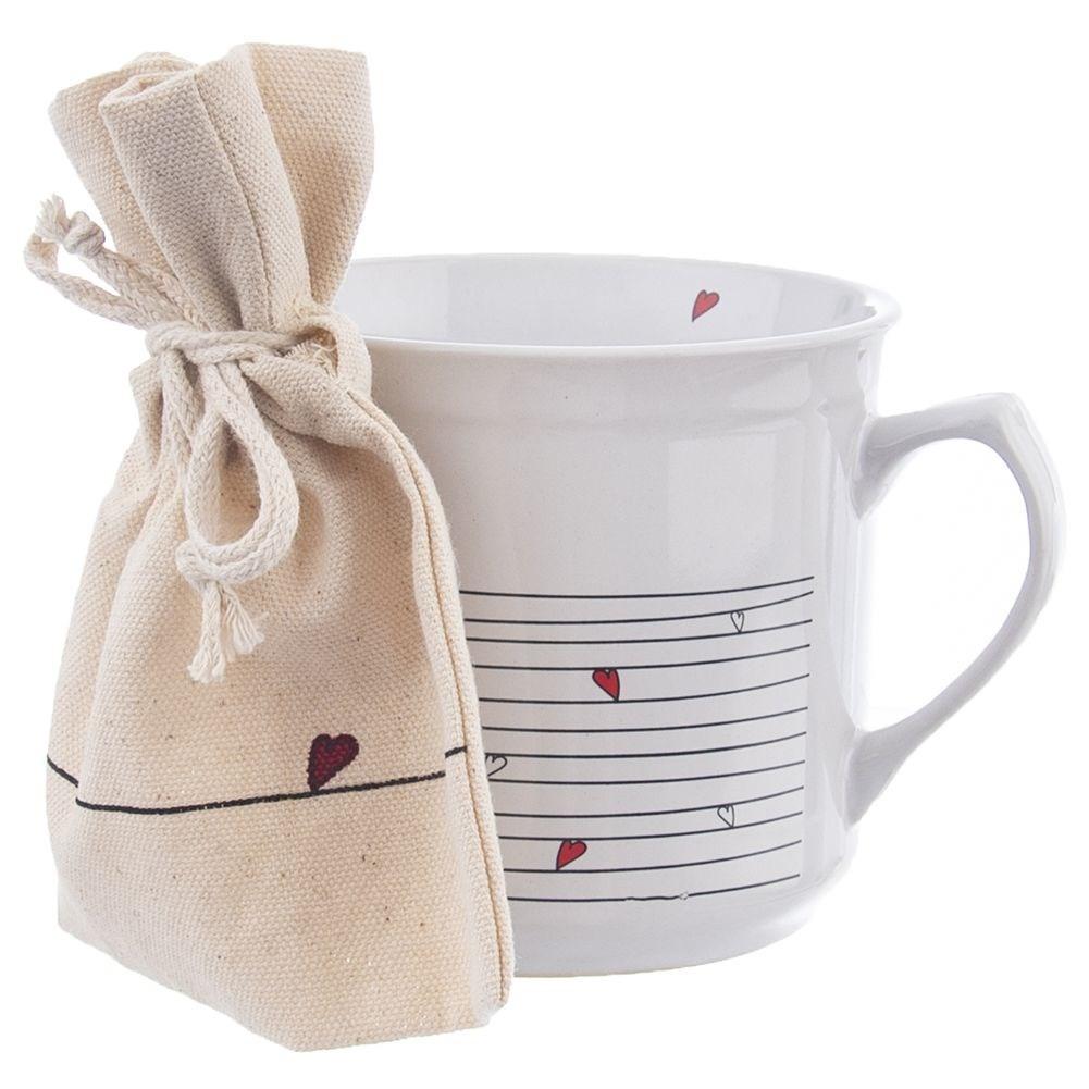 Orion Große Keramiktasse mit Tee-/Kräuterbeutel und flachem Boden