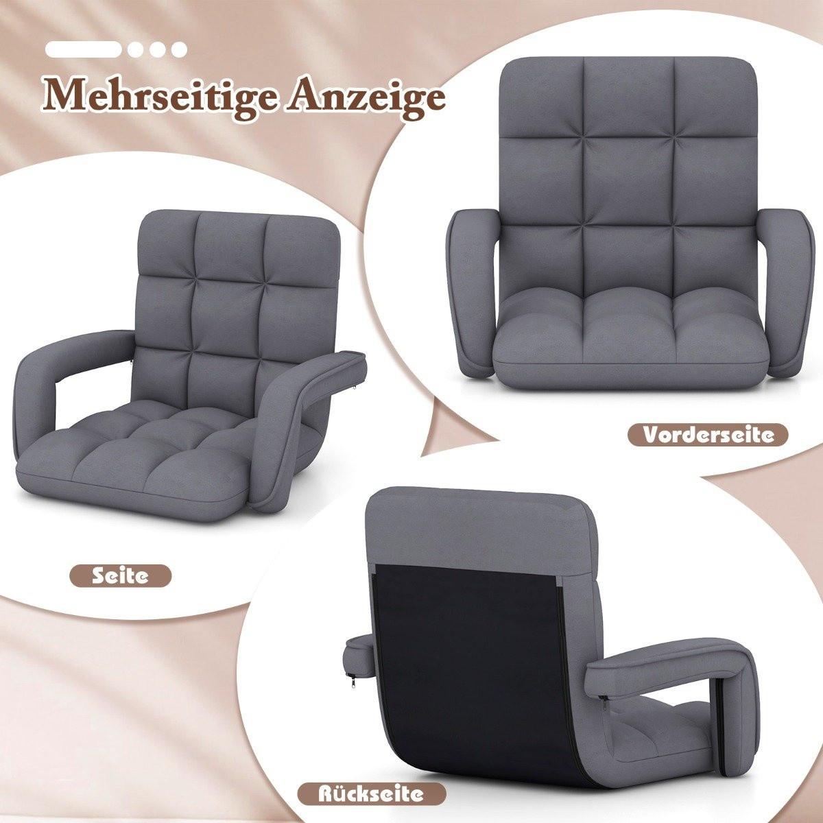 Northix Bodenstuhl mit Verstellbarer Rückenlehne & Gepolstertem Sitz Bondensofa Relaxsessel