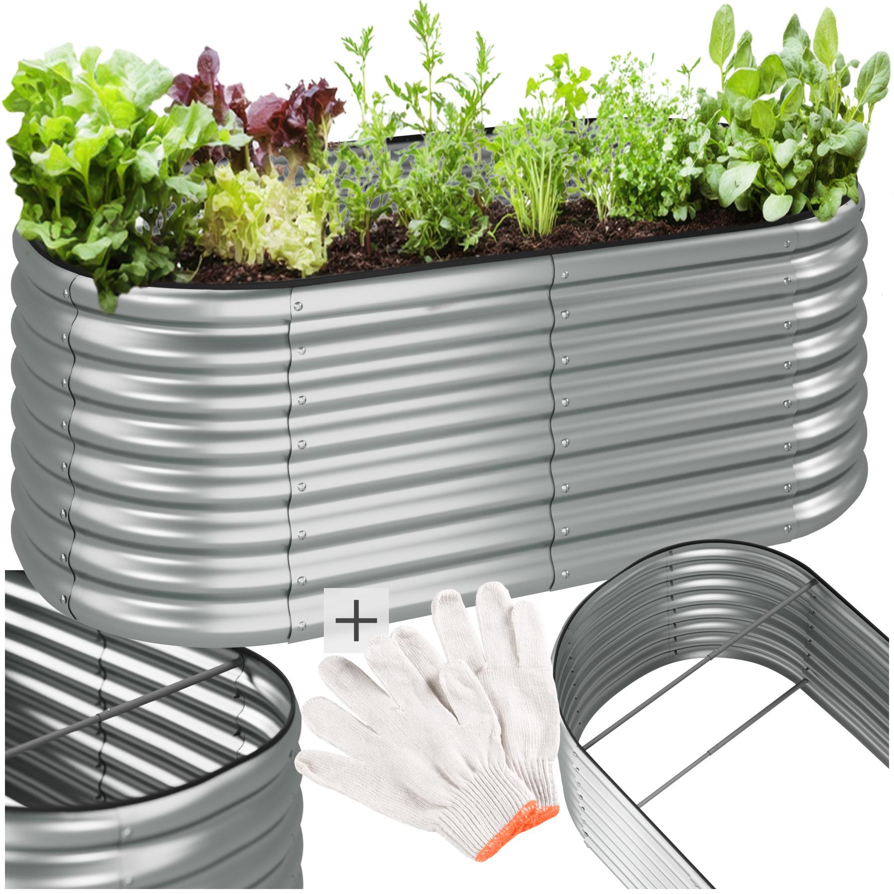 Tectake Hochbeet Flormma, 603l, verzinkt, 160x80x60cm