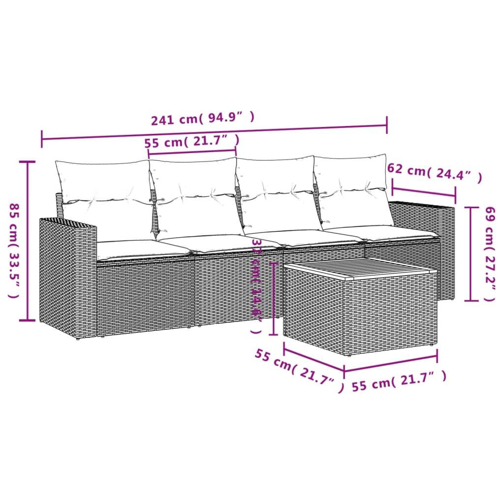 VidaXL Garten sofagarnitur poly-rattan