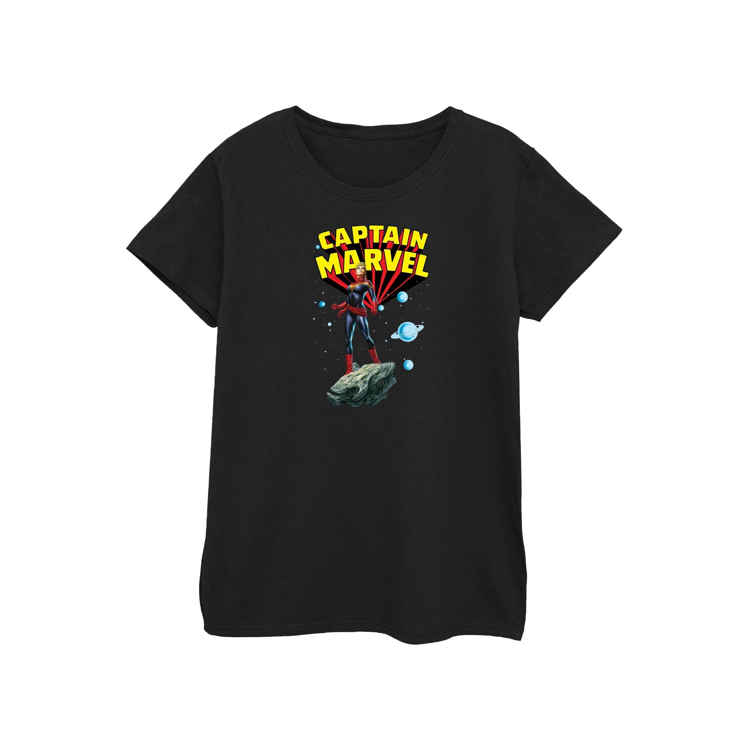 Captain Marvel Action Pose Grafikdruck T-Shirt