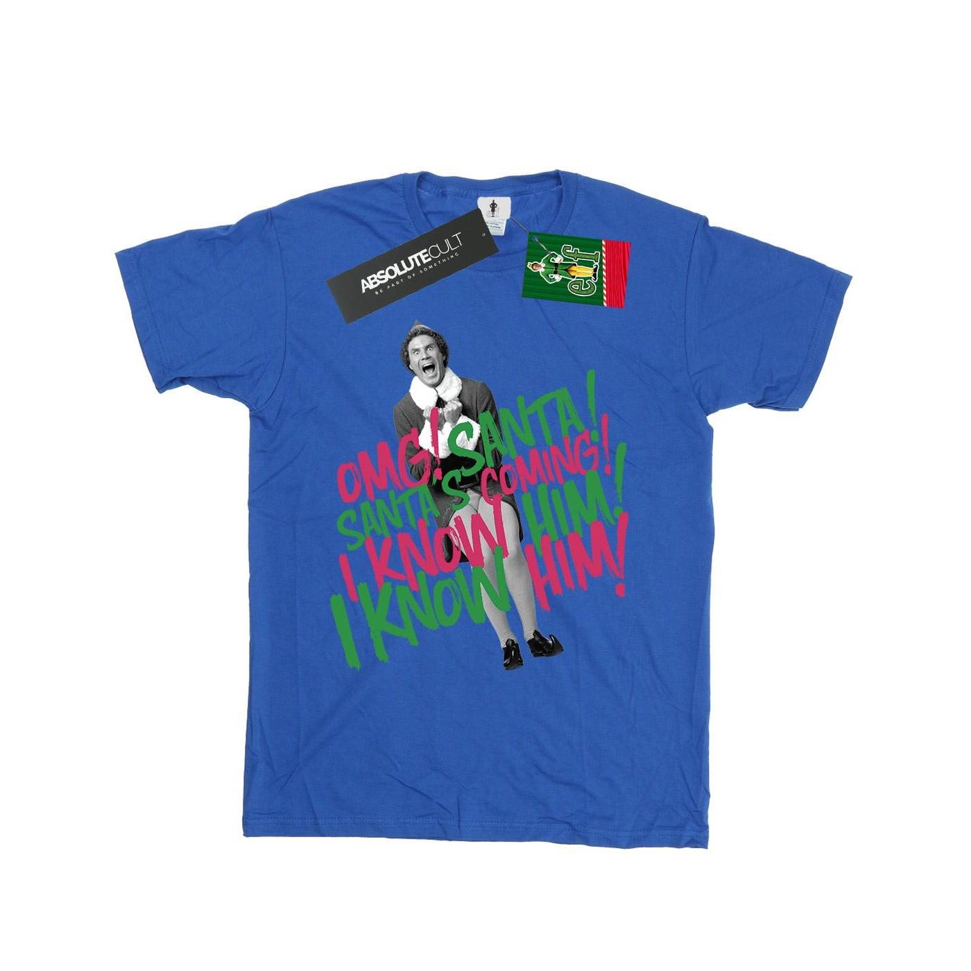 Elf Santa's Coming Bedrucktes T-Shirt