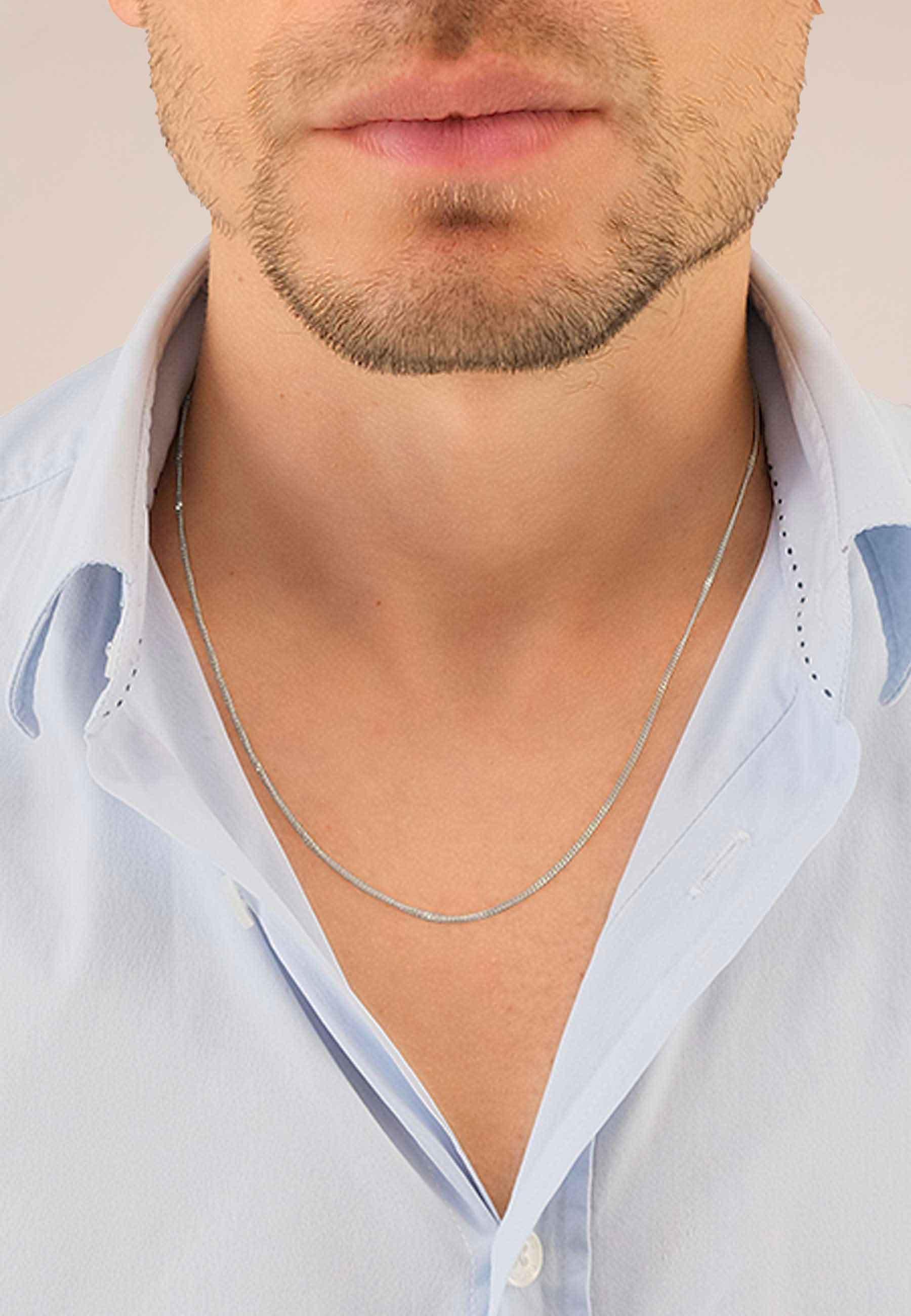 MUAU Schmuck Collier Panzer Weissgold 750, 1.2mm, 40cm