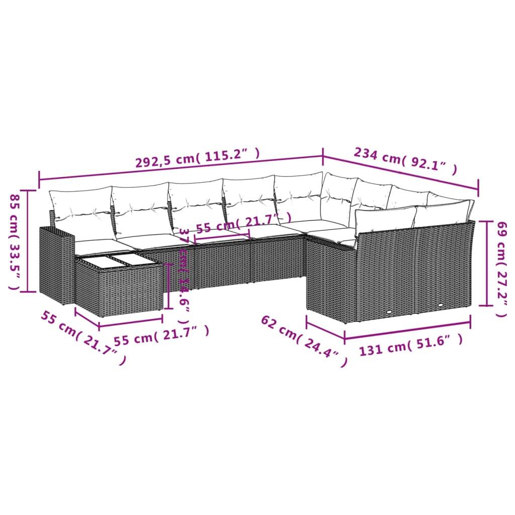 VidaXL Garten sofagarnitur poly-rattan