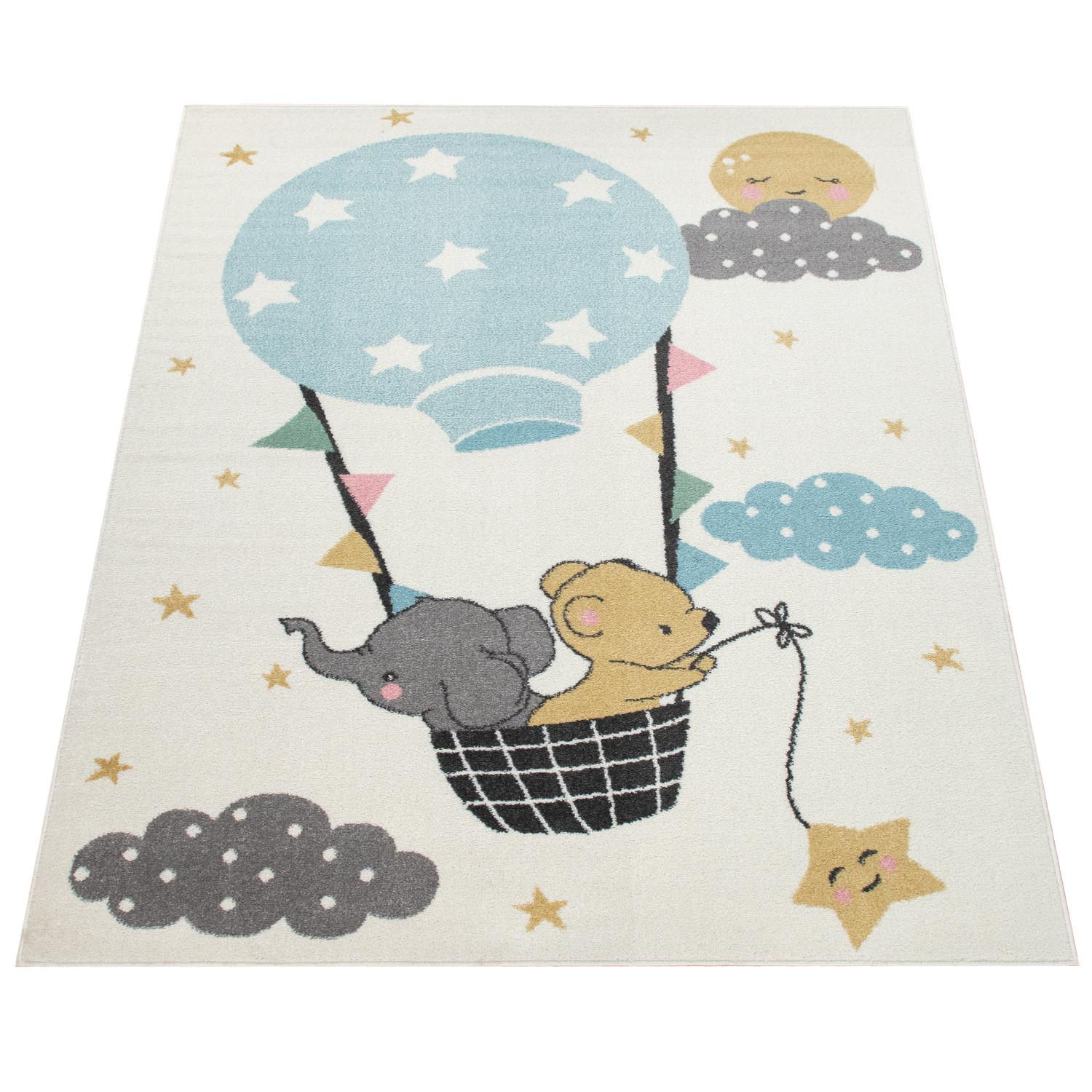 Paco Home Kinder Teppich Kinderzimmer Elefant Bär Mond