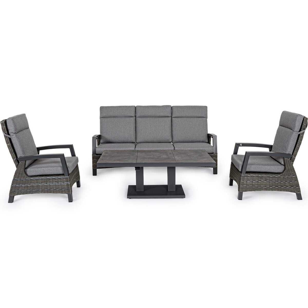 mutoni Garten Liegesofa Britton 3-Sitzer anthrazit