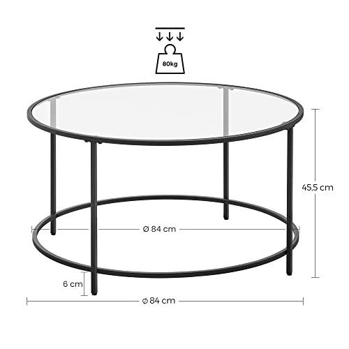 Pricenet Modernerer Couchtisch mit Platte aus gehärtetem Glas