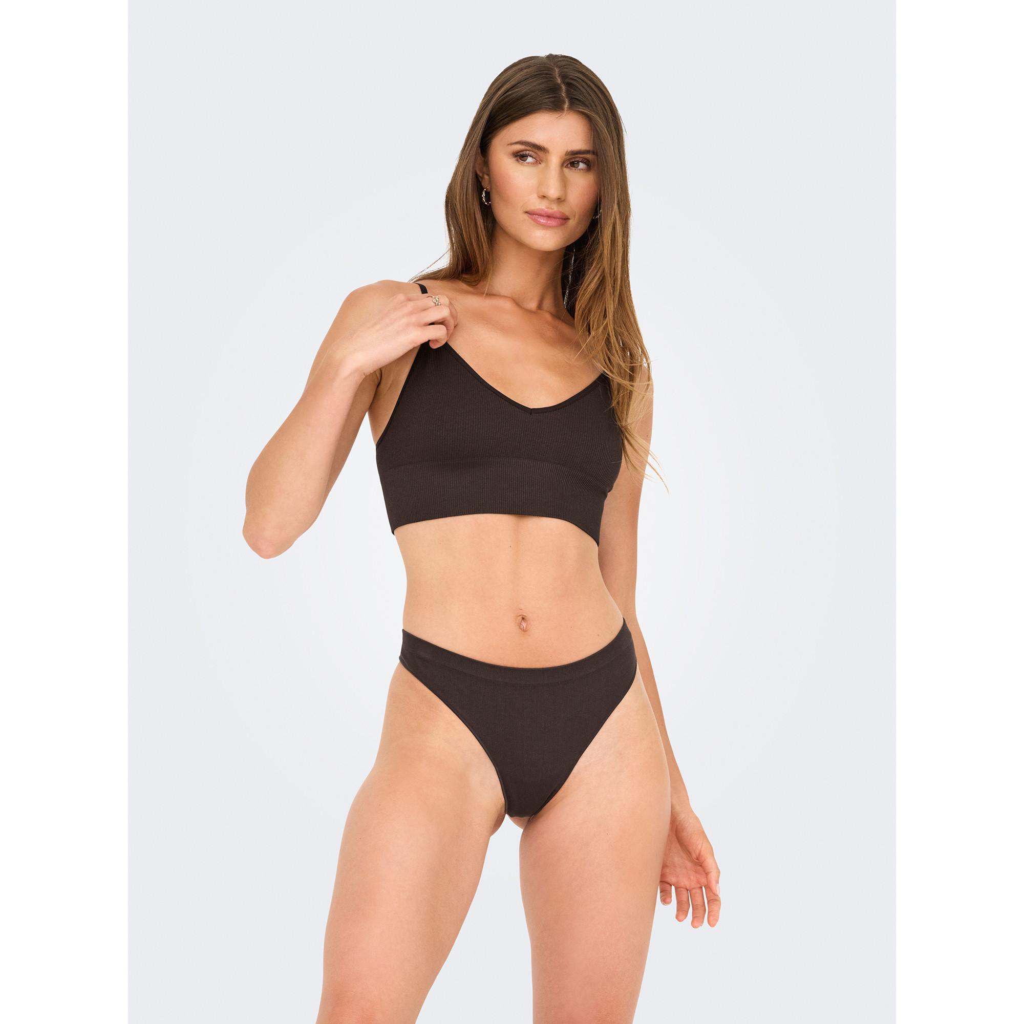 Only Lingerie Vicky Rib Sless Thong 3-Pack Triopack, String