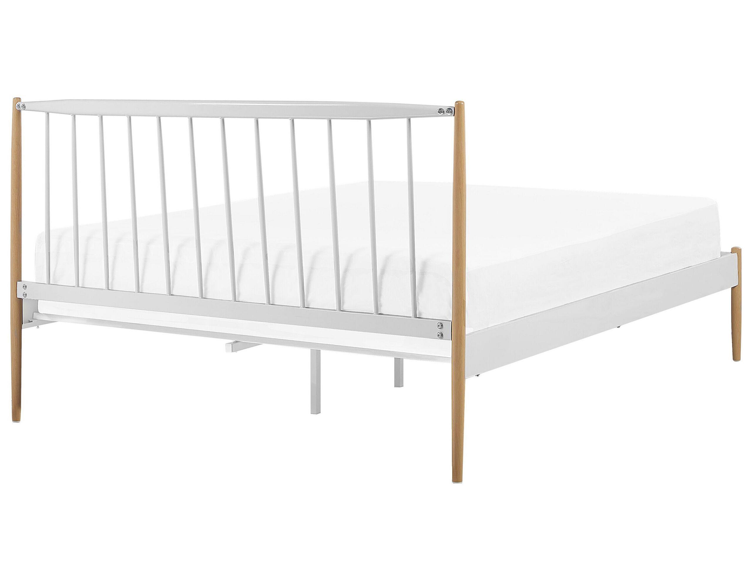 Beliani Bett mit Lattenrost aus Stahl Klassisch MAURS