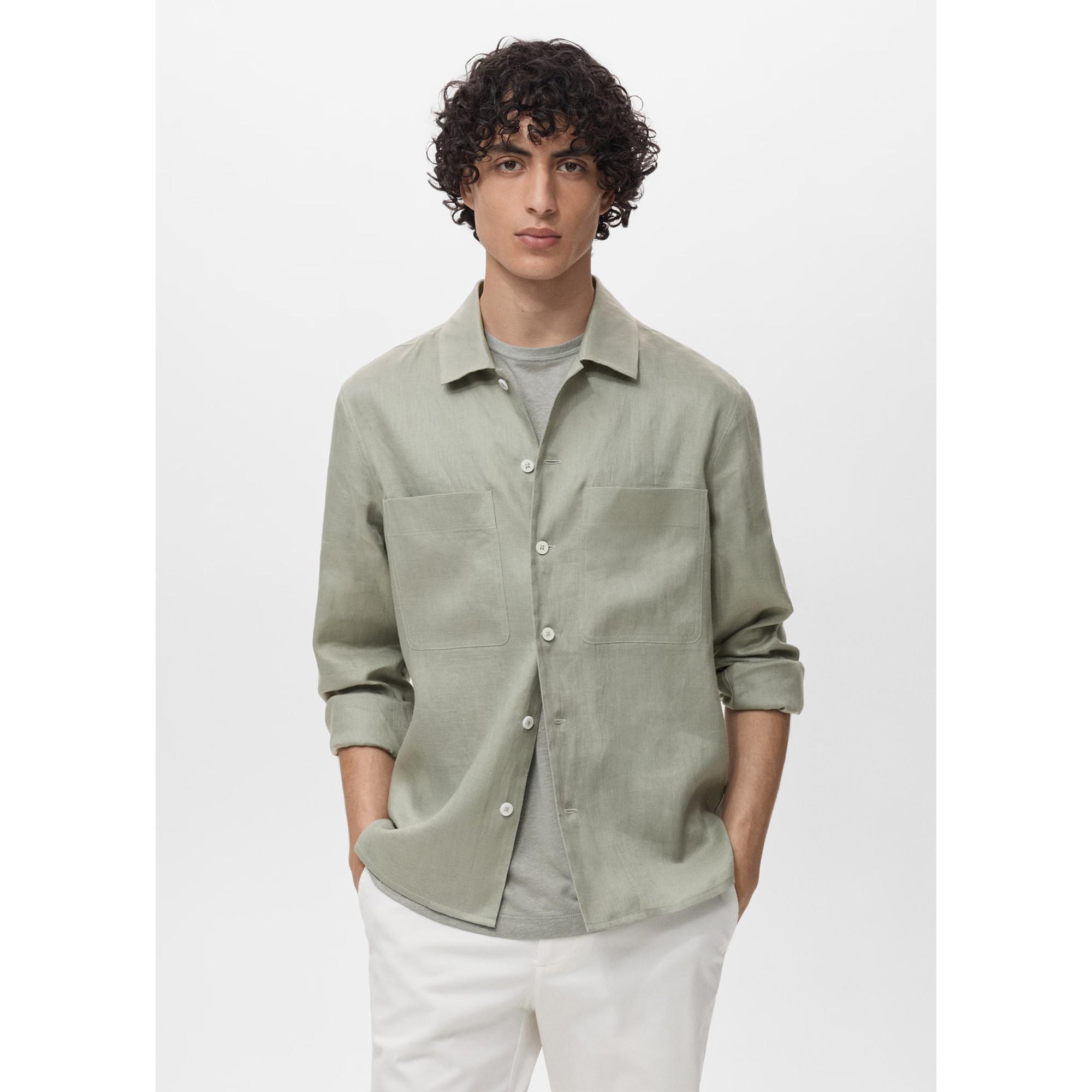 Mango Man Overshirt mit Brusttaschen