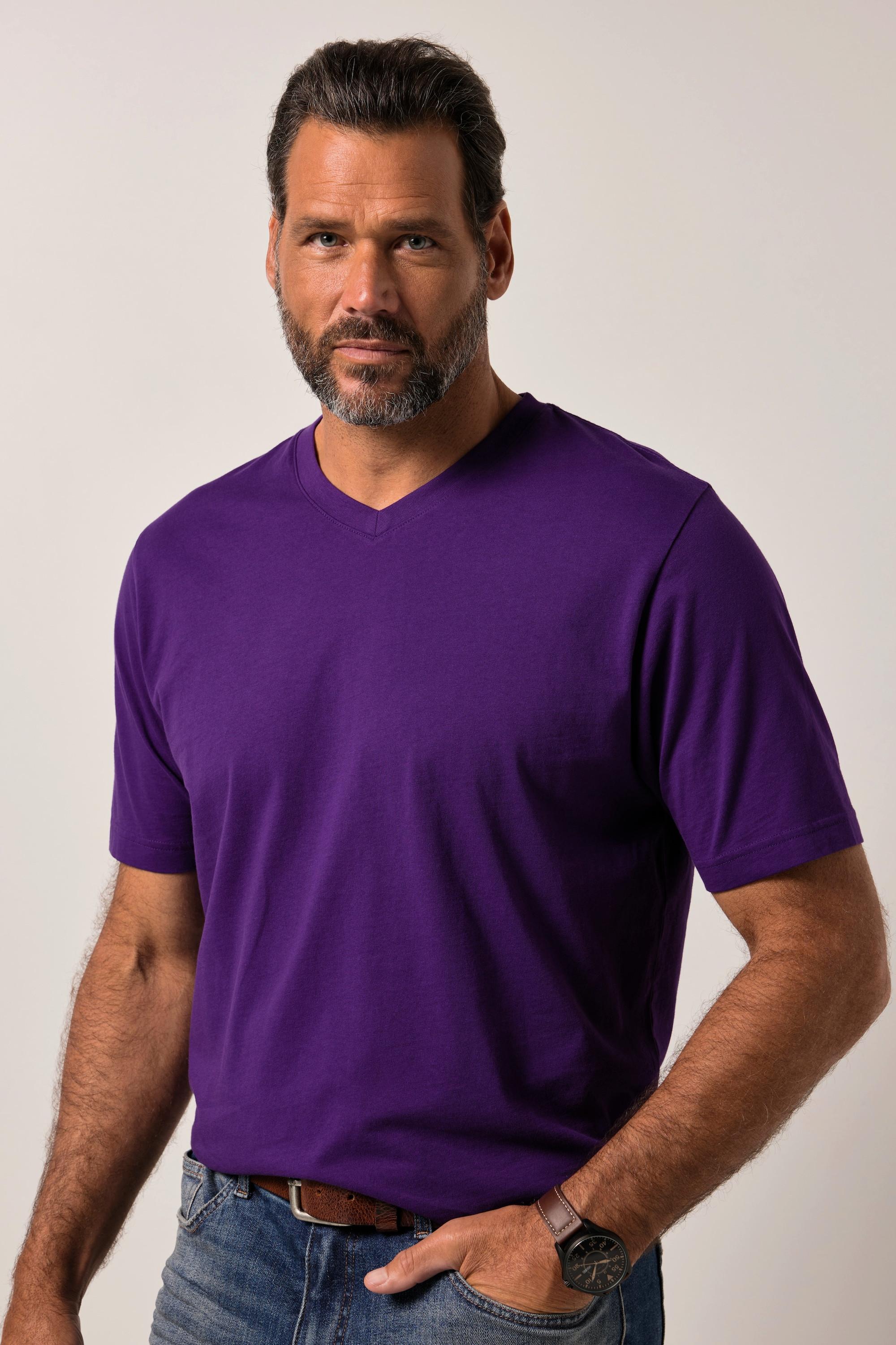 JP1880 Basic V-Ausschnitt Melange T-Shirt