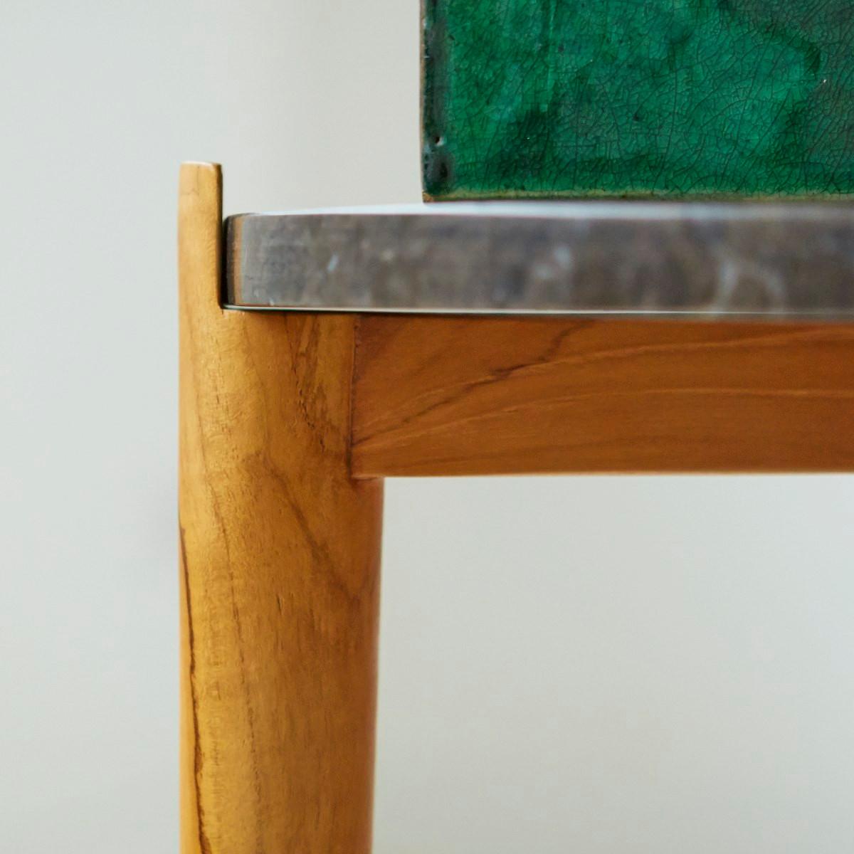 Tikamoon Beistelltisch aus Teak und Marmor black Nestor