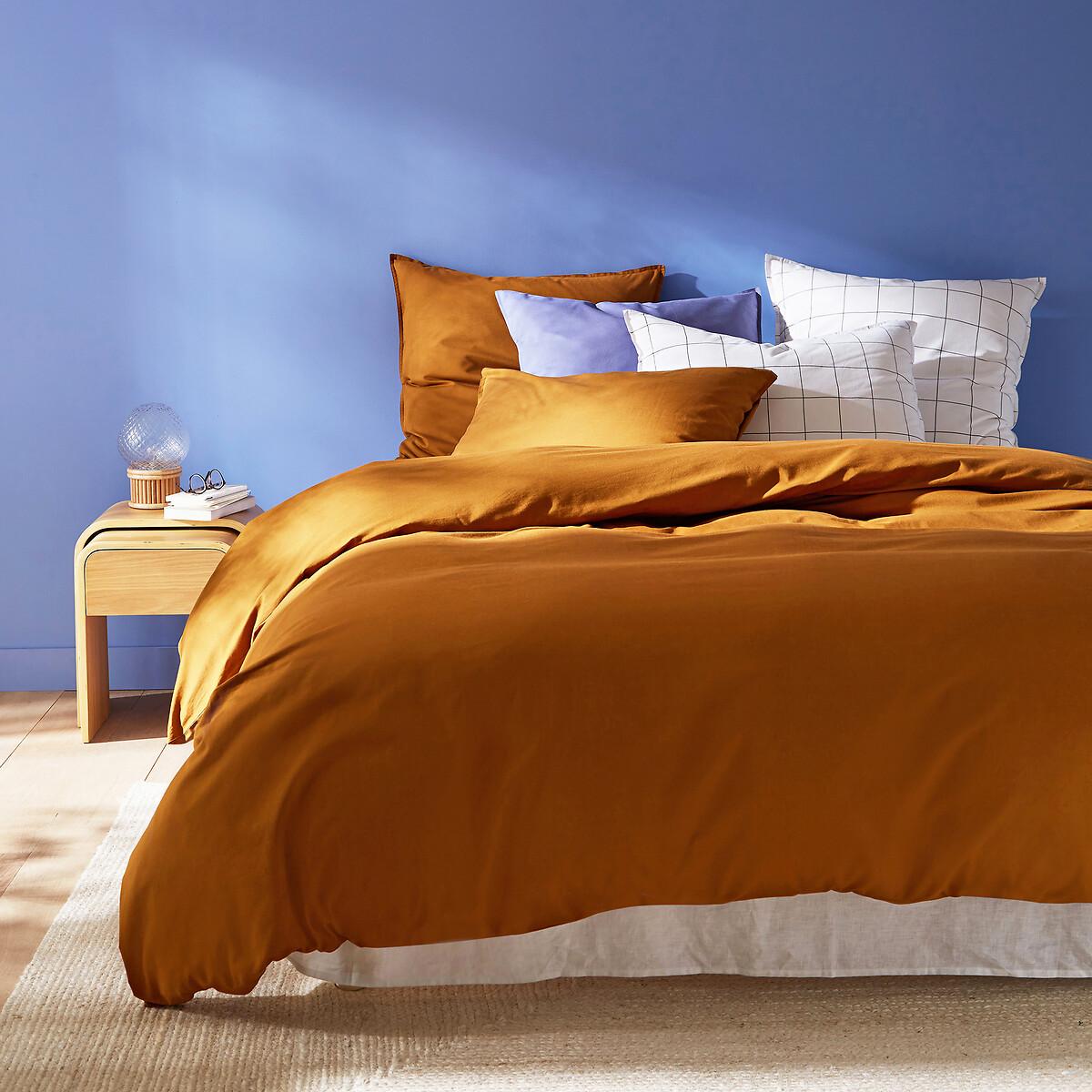 La Redoute Intérieurs Unifarbener Duvetbezug aus gewaschener Baumwolle Scenario