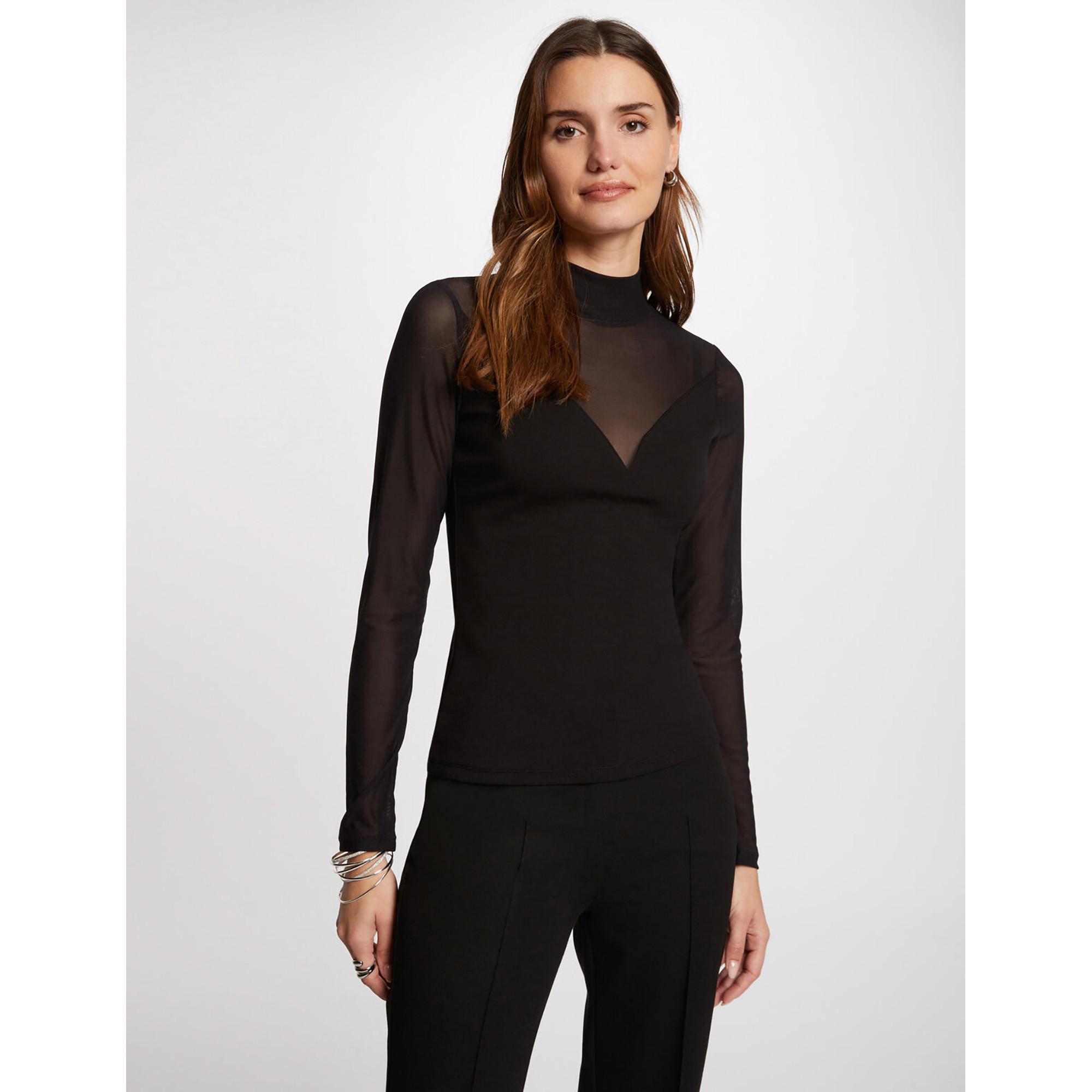 MORGAN Langarm T-Shirt mit hohem Kragen