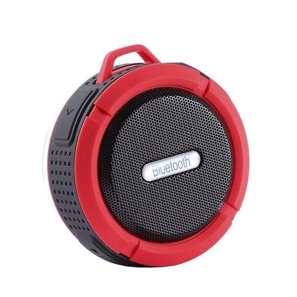 eStore Kabelloser, wasserdichter Lautsprecher mit Saugnapf – Rot