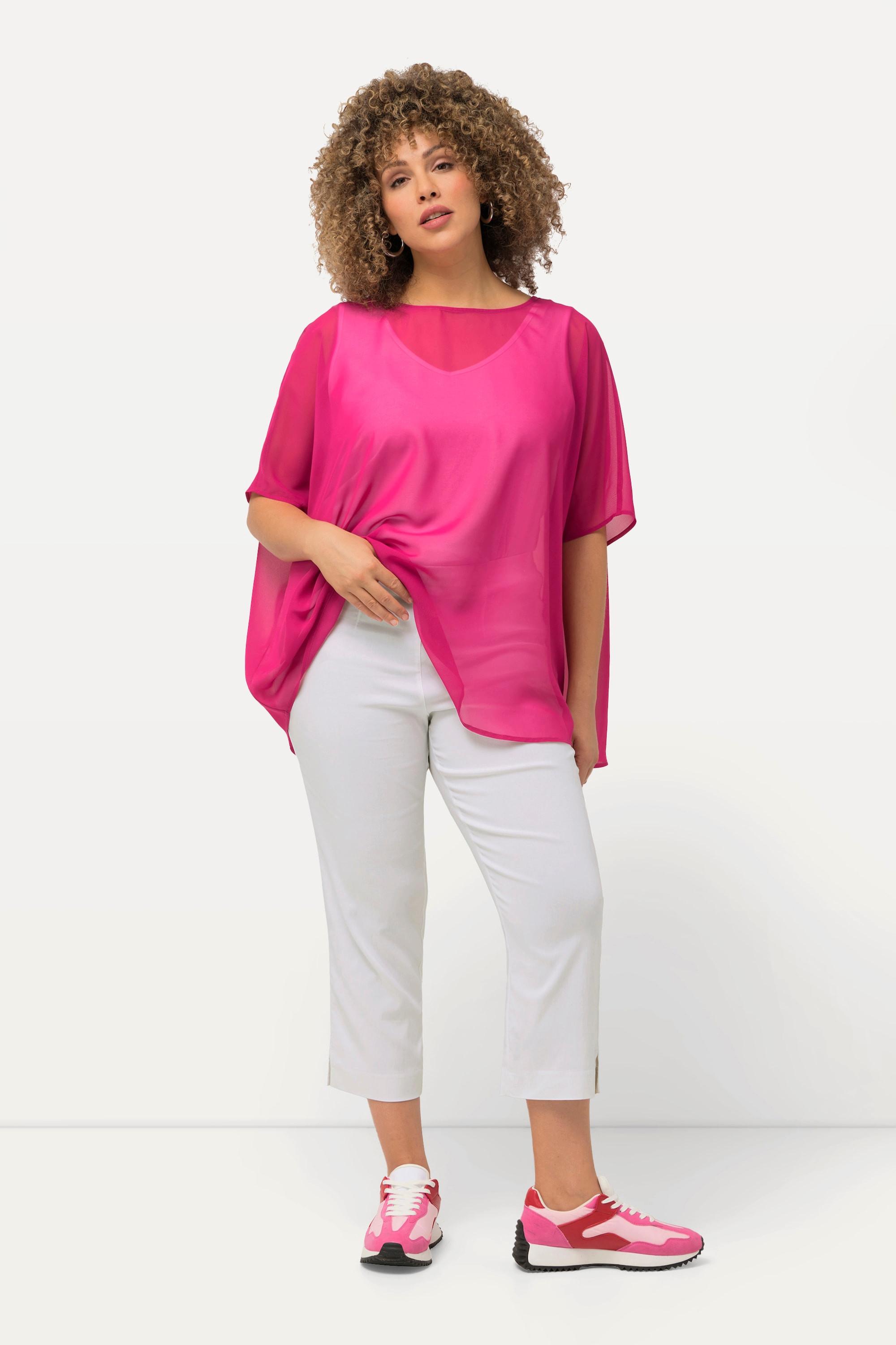 Ulla Popken Bengalinhose wadenlang mit Elastikbund