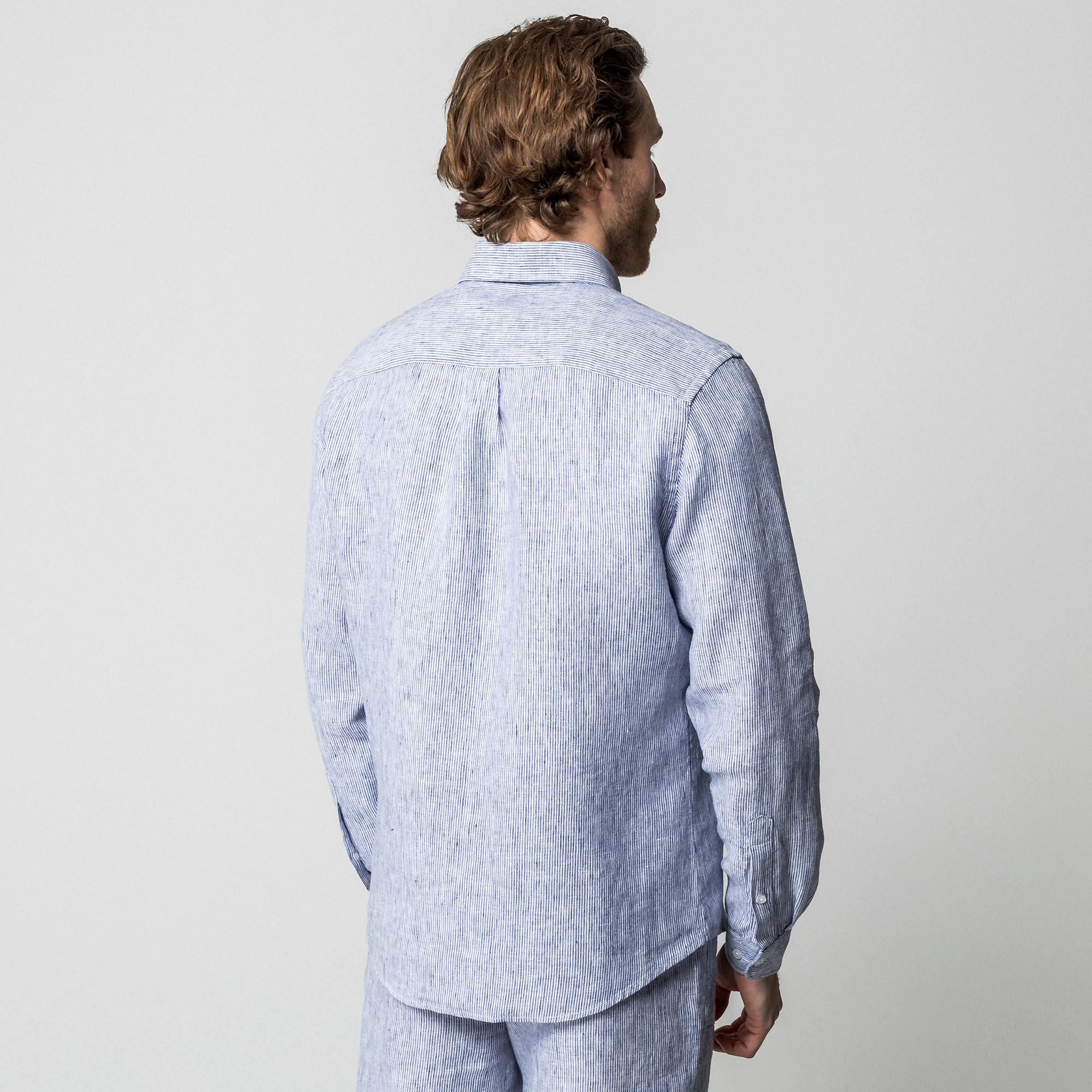 Manor Man Gestreiftes Oversized Langarm Overshirt
