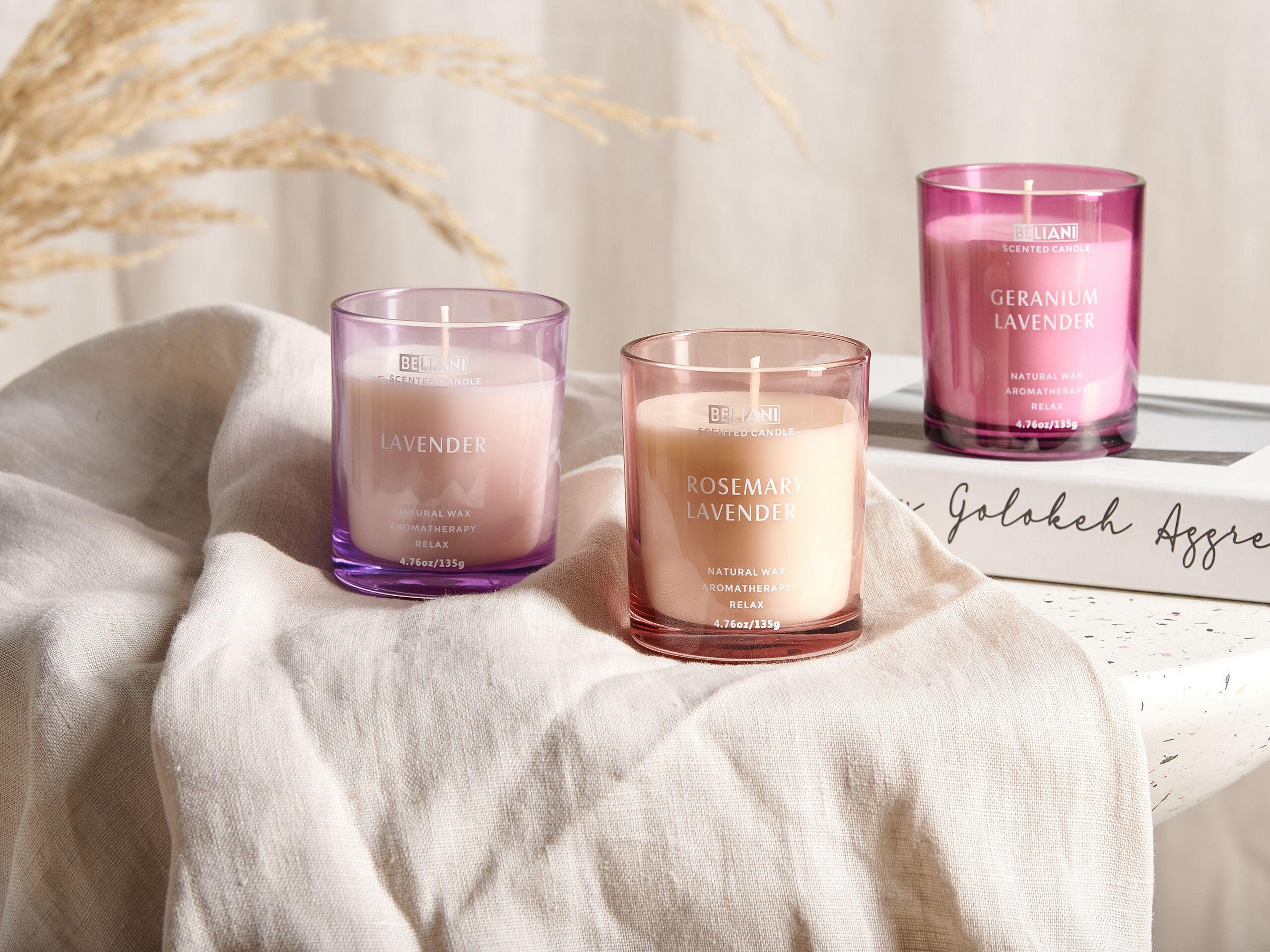 Beliani Duftkerzen 3er Set aus Sojawachs SHEER JOY