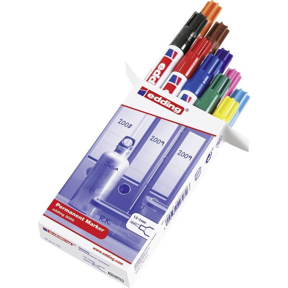 Edding EDDING Permanent Marker 3000 1,5-3mm, 10 Farben ass.