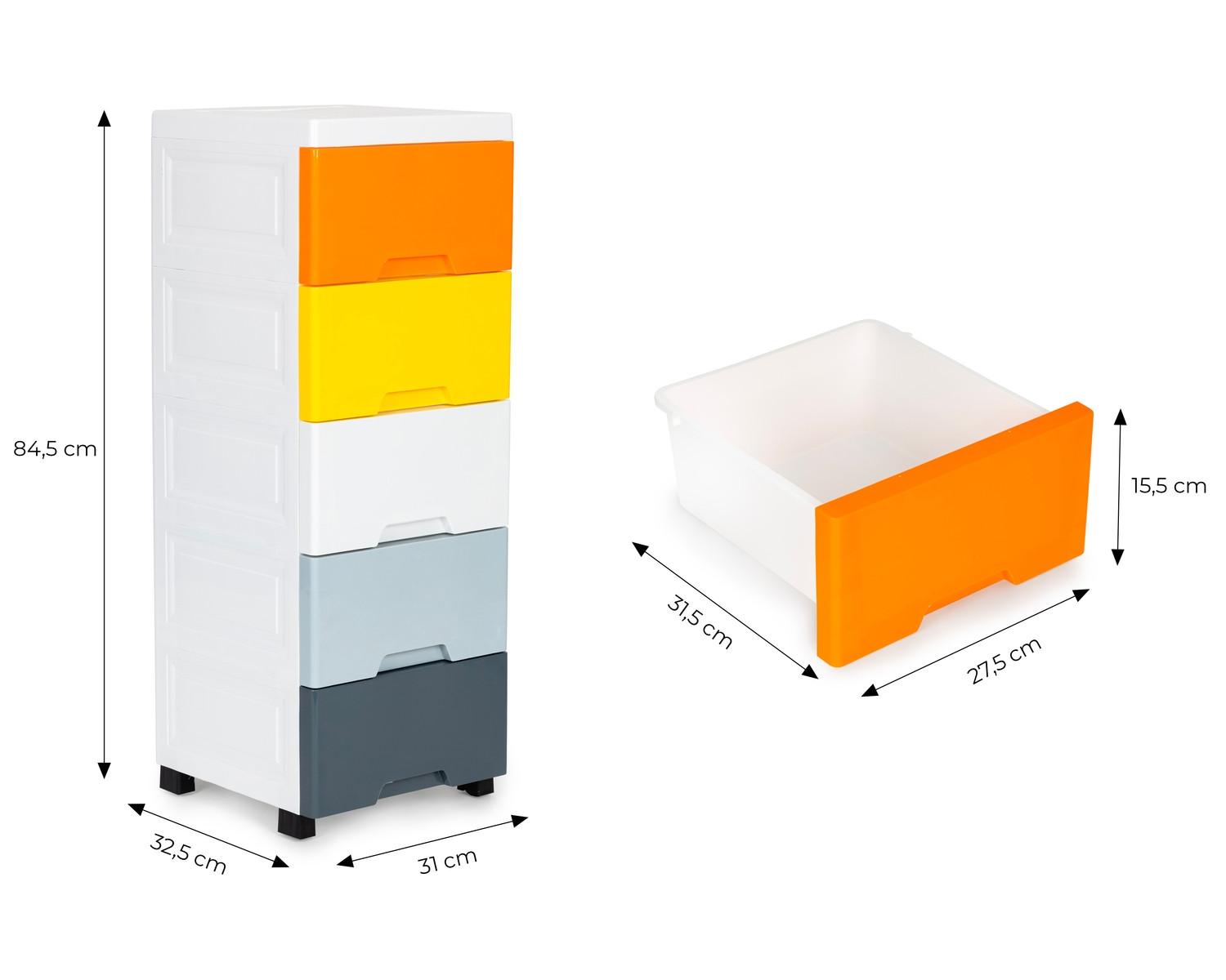 B2X Schrankorganisator mit 5 ausziehbaren Schubladenbeinen mit Rollen