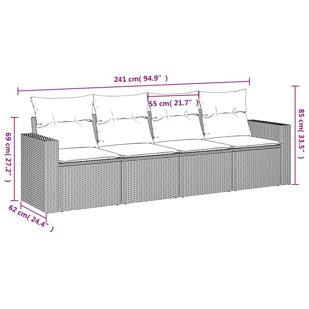 VidaXL Garten sofagarnitur poly-rattan