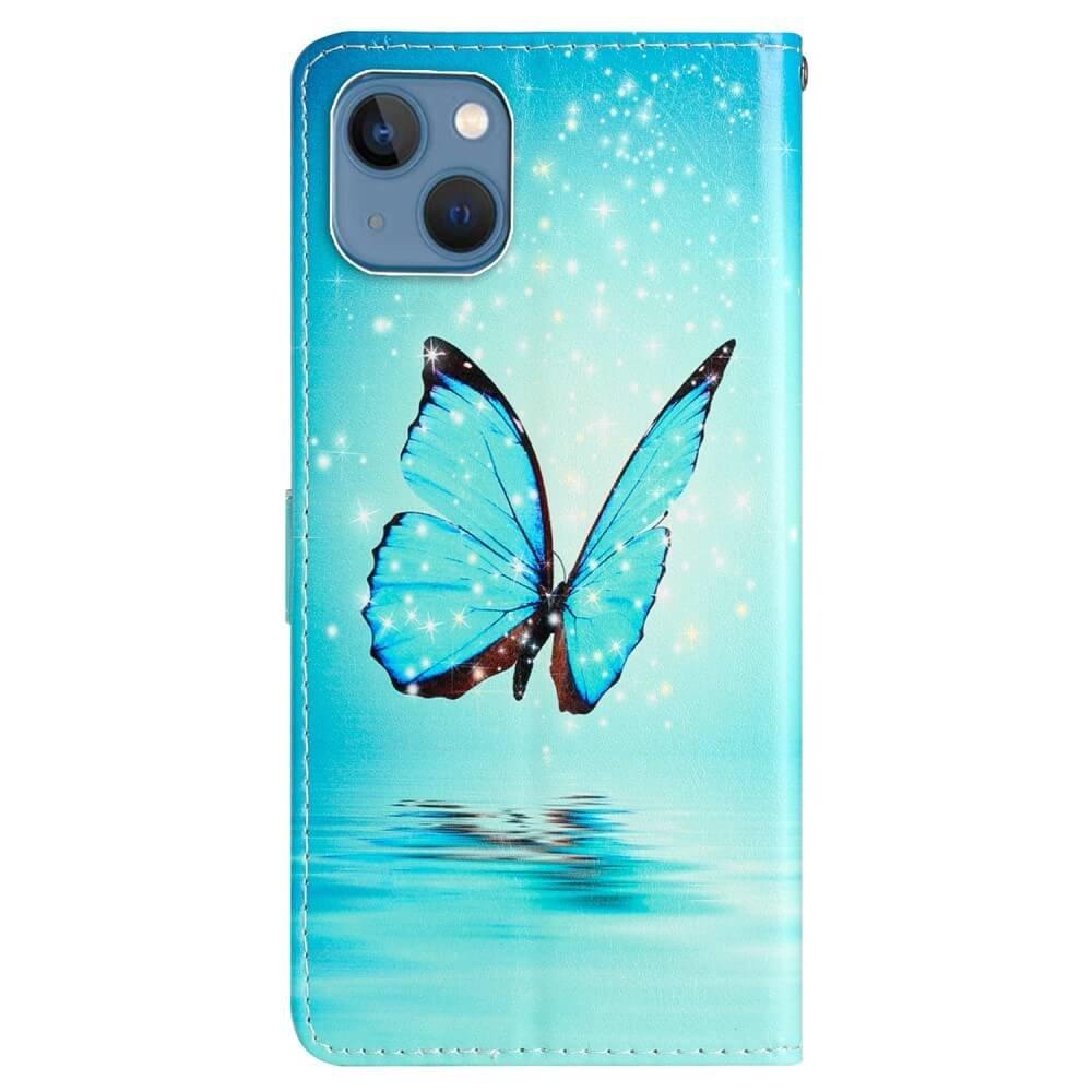Cover-Discount iPhone 15 Plus - Hülle Schmetterling Blau Mit Band