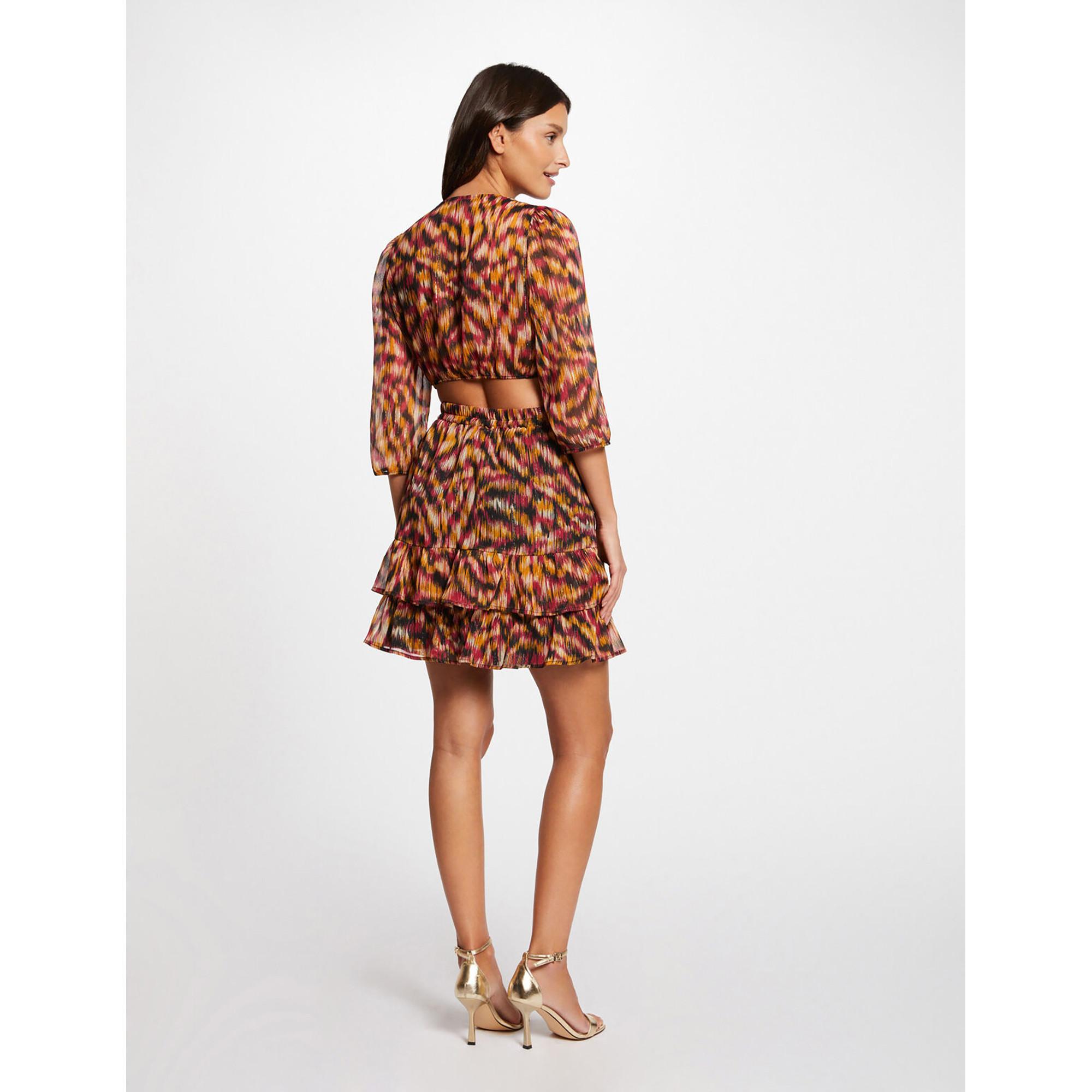 MORGAN Gemustertes Mini-Kleid mit V-Ausschnitt