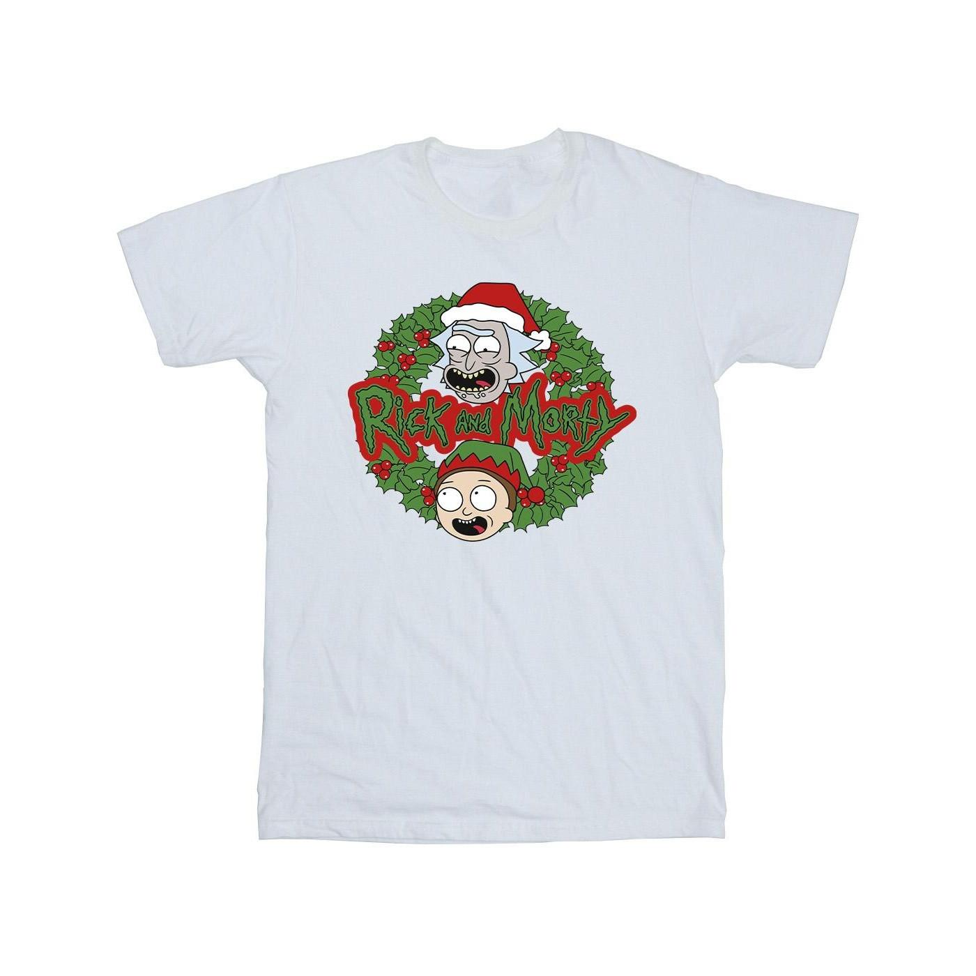 Rick And Morty Rick and Morty Christmas Wreath T-Shirt