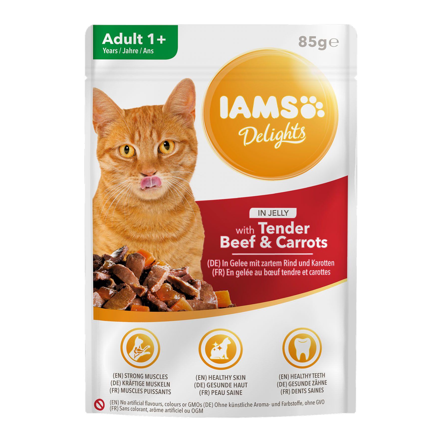 IAMS Delights Rindfleisch & Karotten für Erwachsene - Multipack