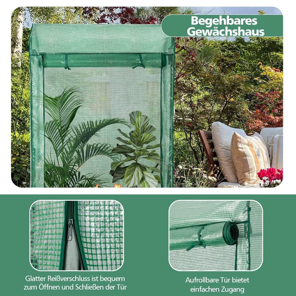 Northix Gartengewächshaus Begehbares Gartengewächshaus Grün