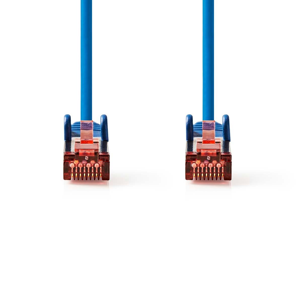 Nedis CAT6-Netzwerkkabel | RJ45-Stecker | RJ45-Stecker | S/FTP | 15,0 m | Rund | LSZH | Blau | Etikett